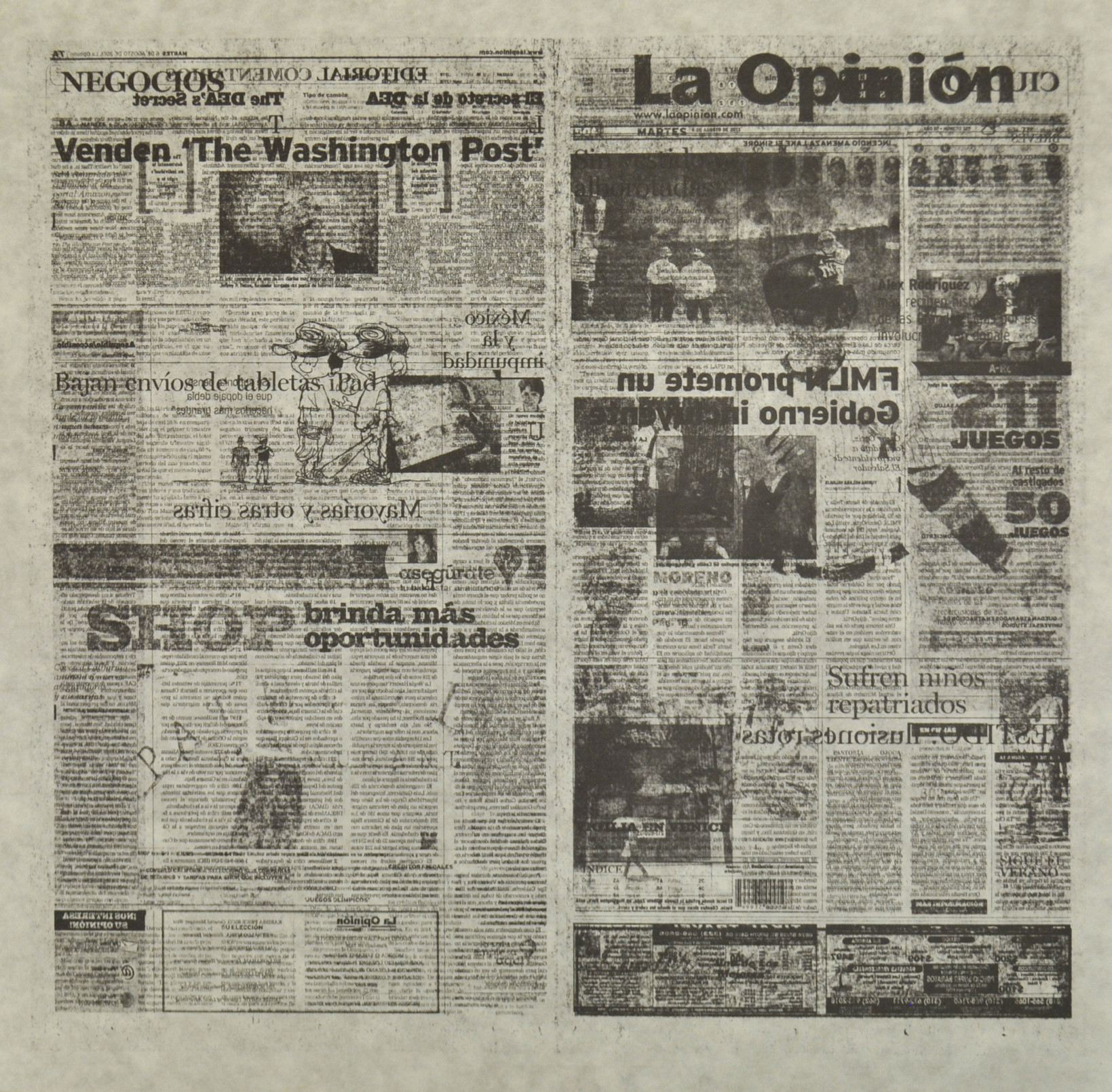 Jacob Kassay – Untitled 1/8 (La Opinión), 2013 – Lithografie