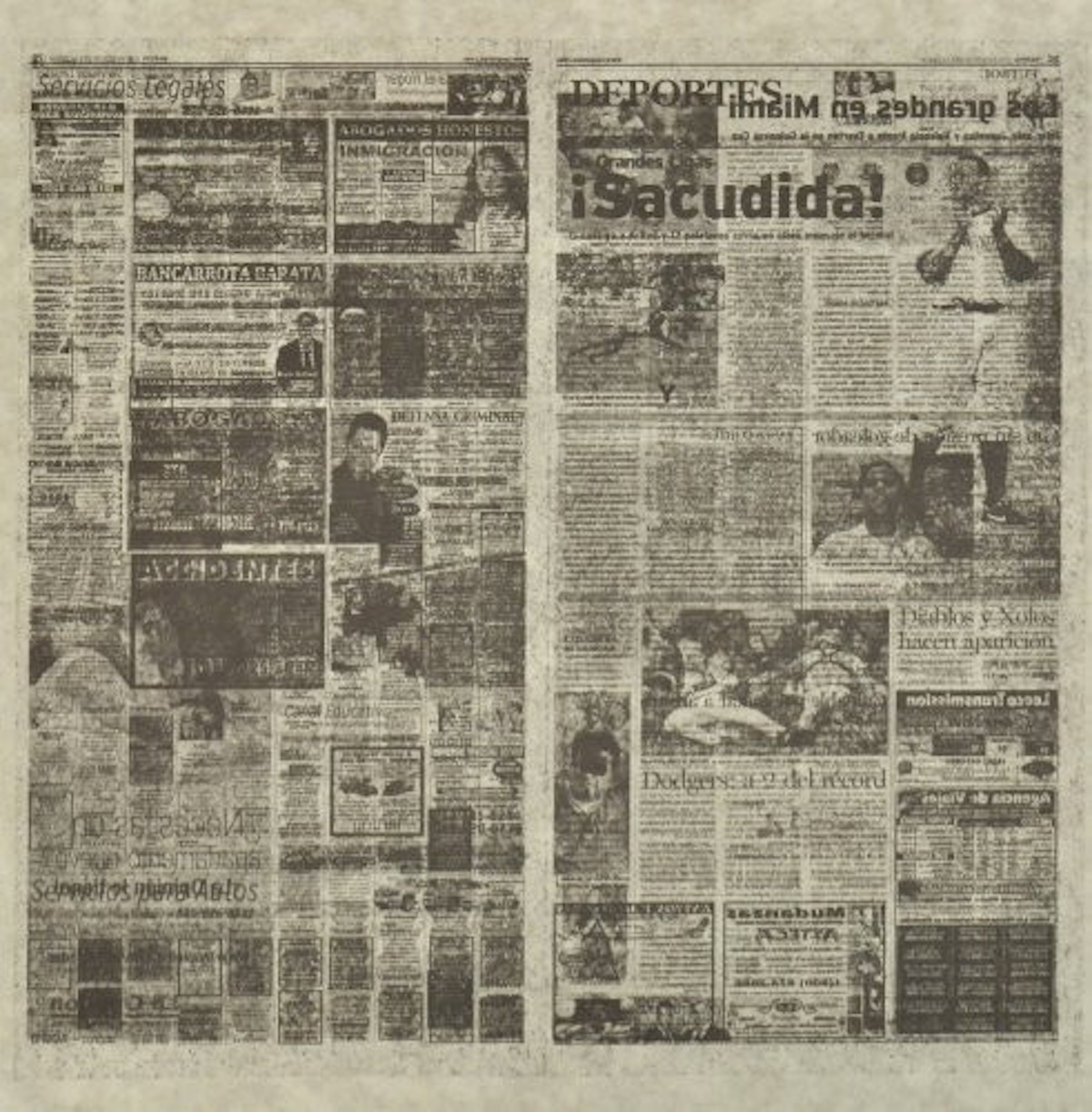 Jacob Kassay – Untitled 3/8 (La Opinión), 2013 – Lithografie