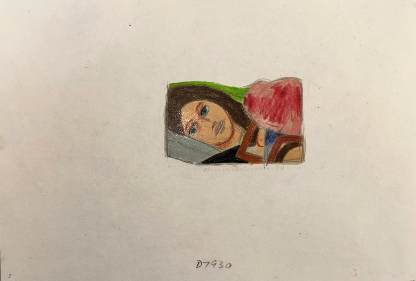 Tom Wesselmann – Bedroom Face Sketch, 1979 – Lápiz de color