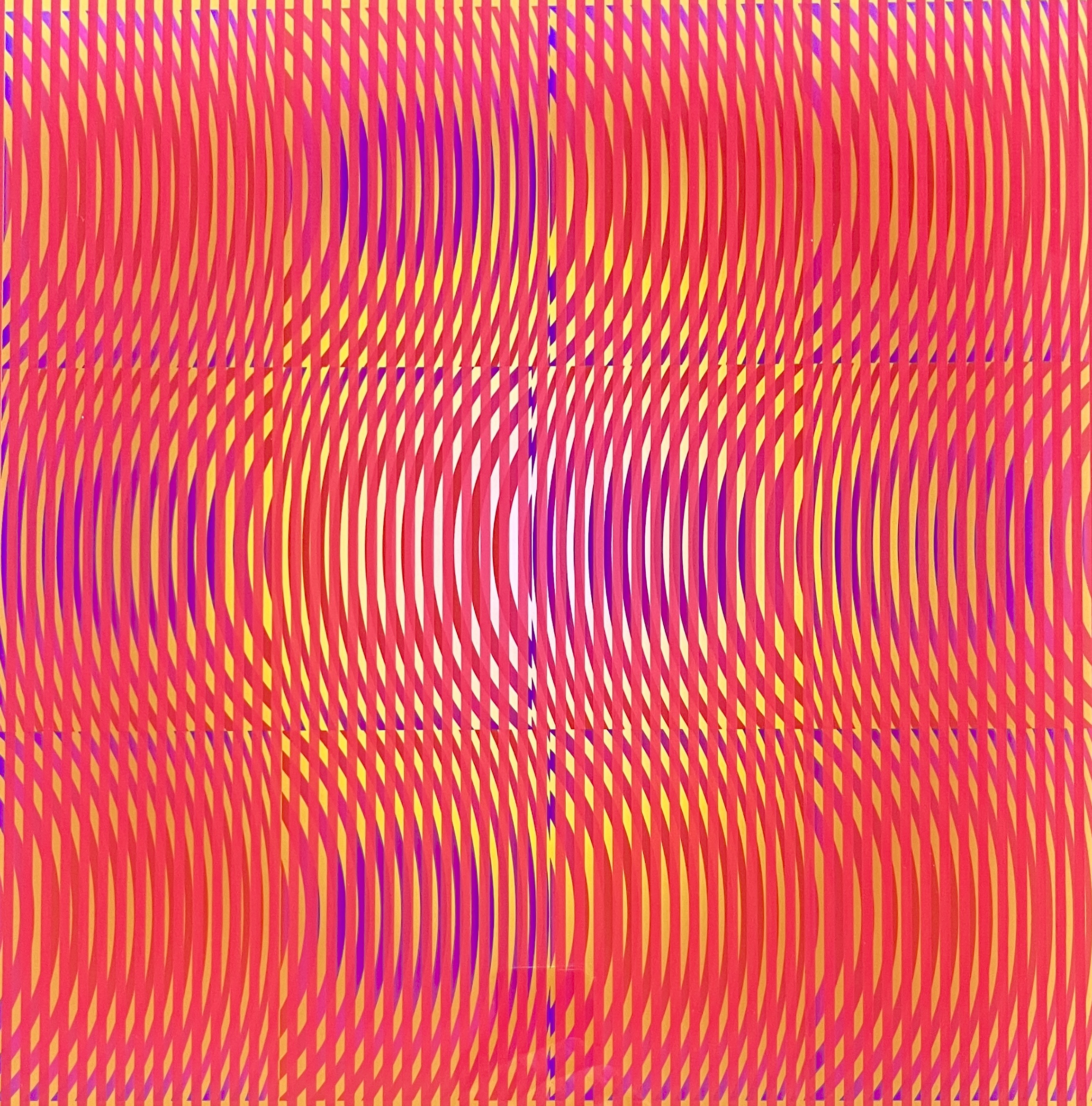 Alberto Biasi – Red Rain, 2022 – Mixed média