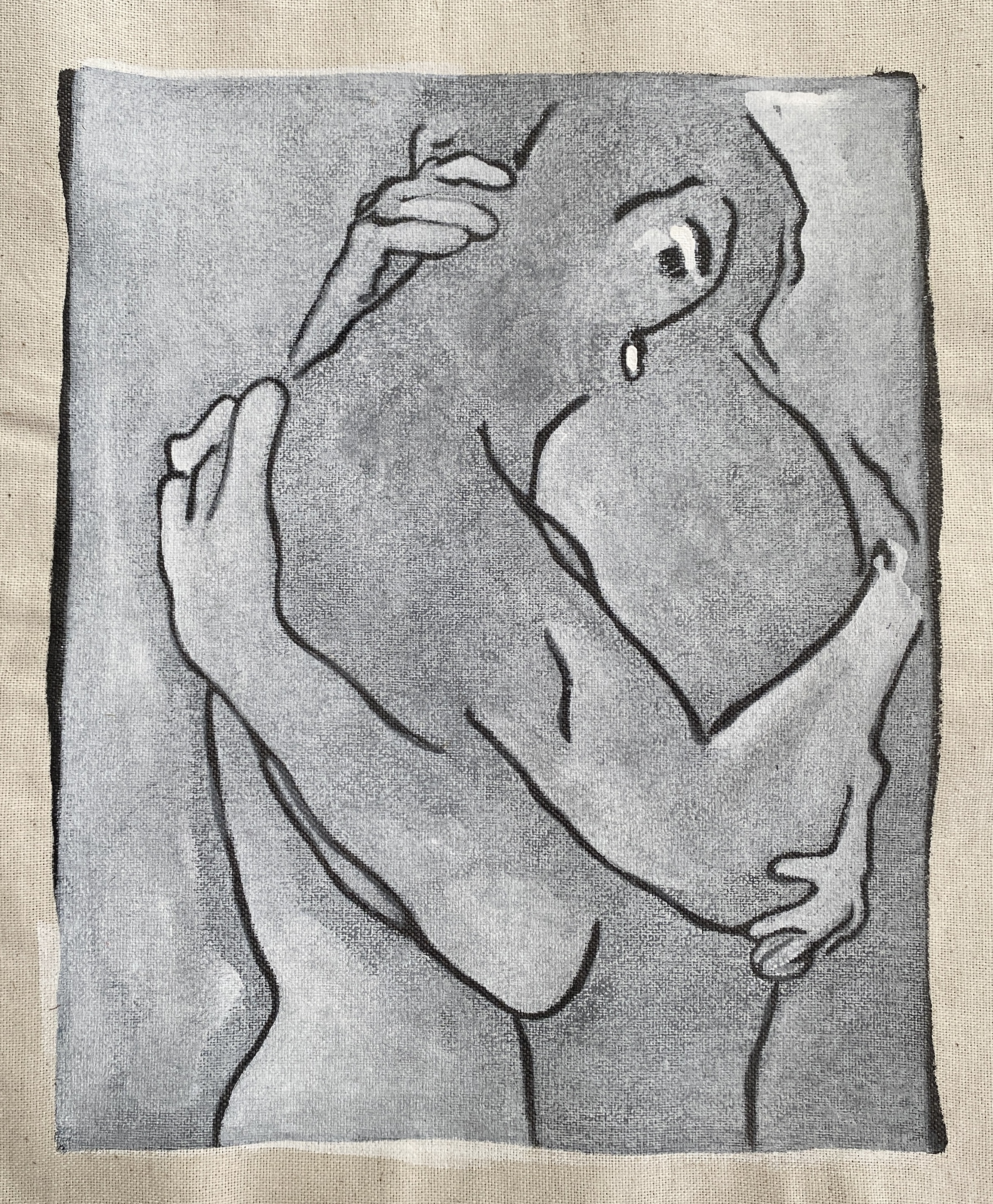 Eva Claessens – Petit Câlin IV, 2023 – Grabado en linóleo