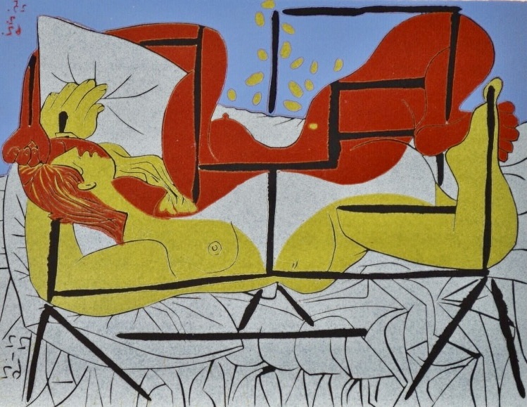 Pablo Picasso – DANAÉ (B. 1084; BA. 1286), 1962 – Grabado en linóleo