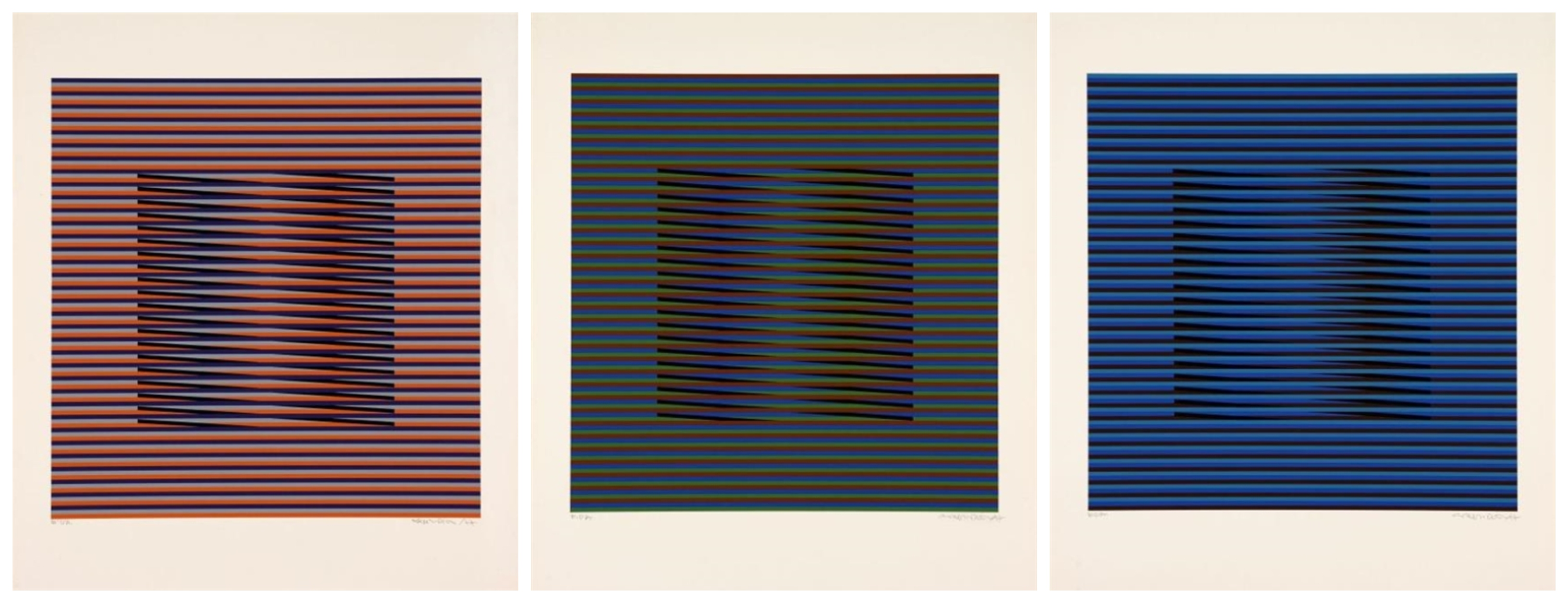 Carlos Cruz-Diez – ORANGE, VERTE y BLEU, 1977 – Siebdruck