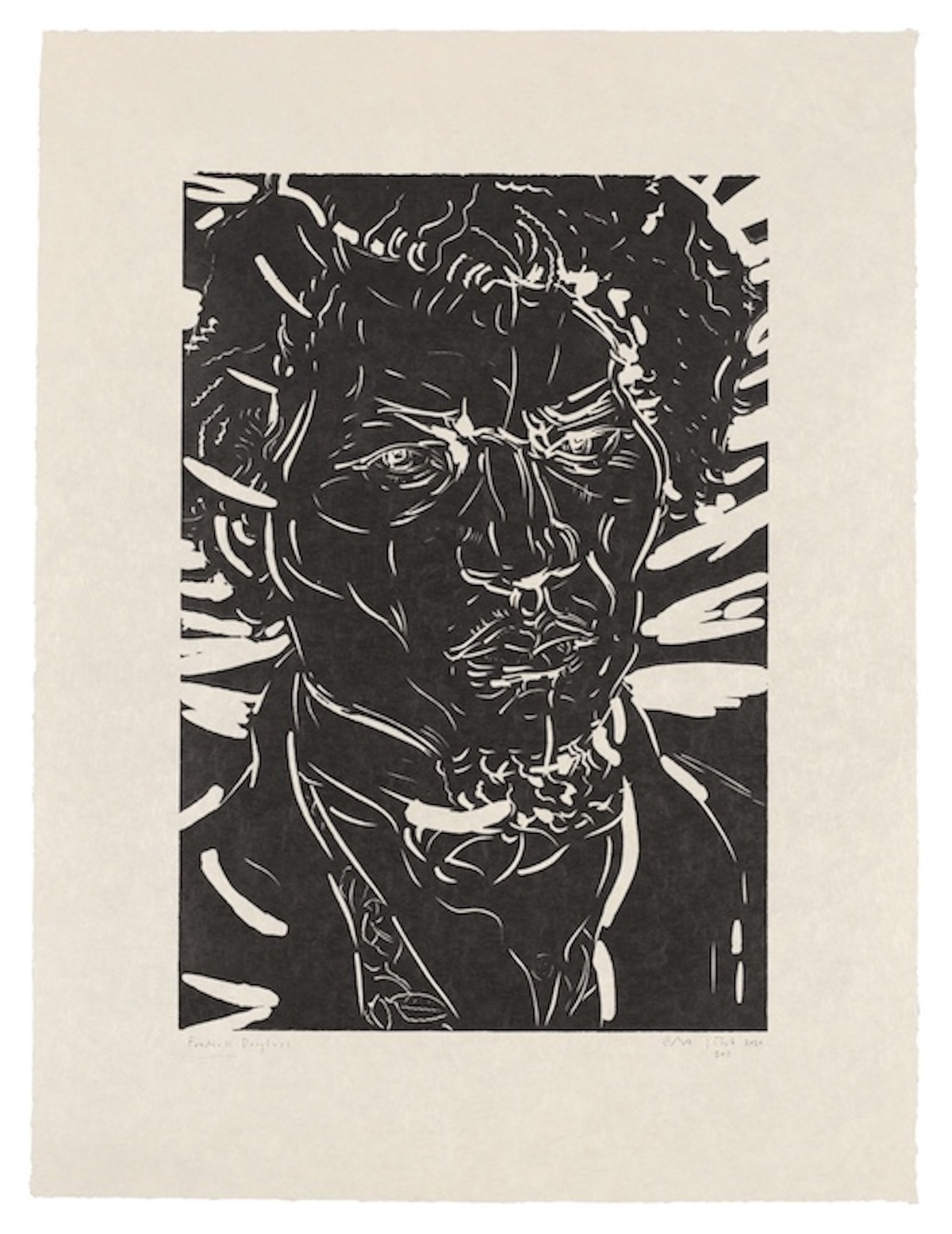 Elizabeth Peyton – Frederick Douglass, 2023 – Linocut
