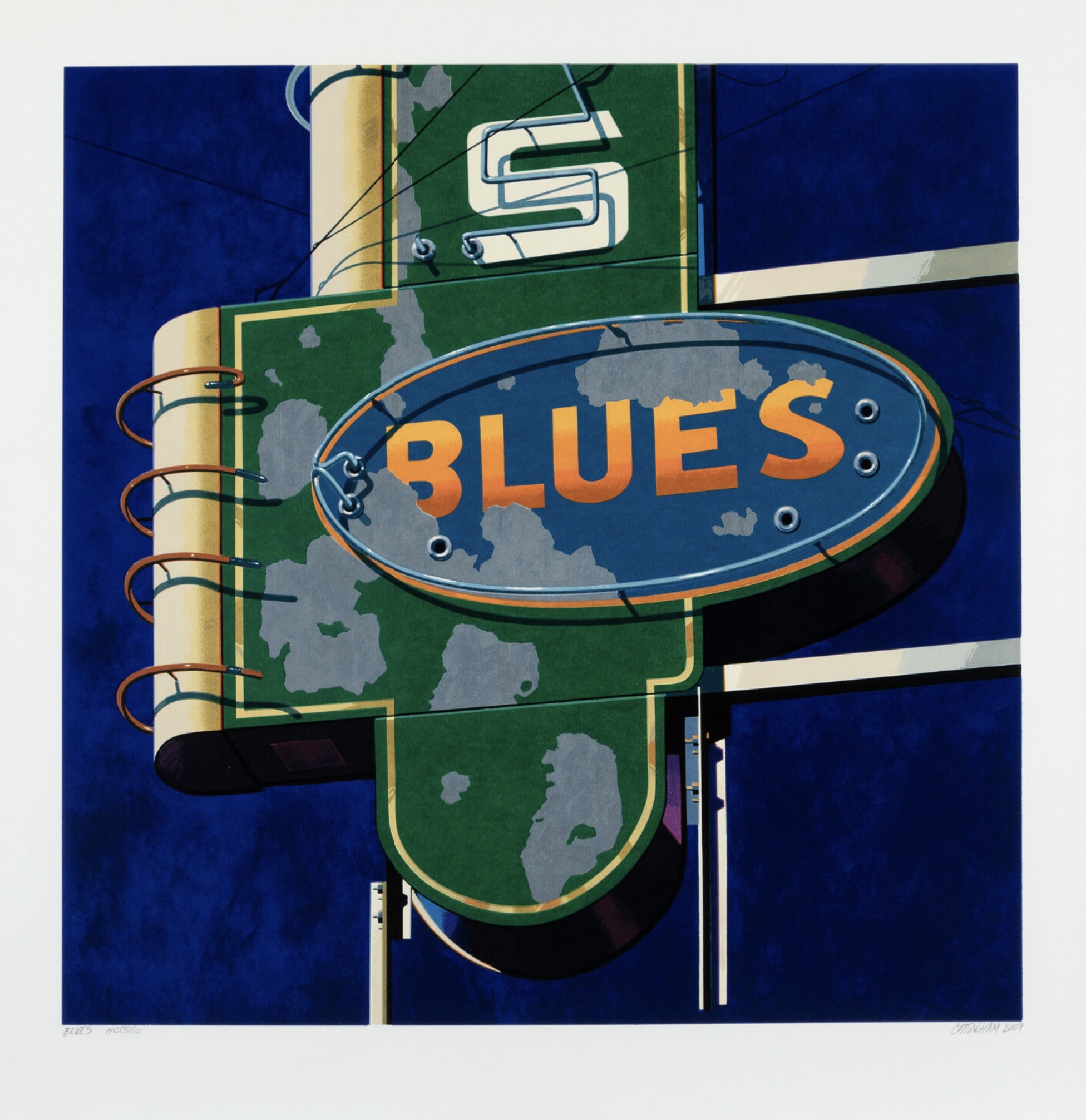 Robert Cottingham – Blues, 2009 – Sérigraphie (Screen-print)