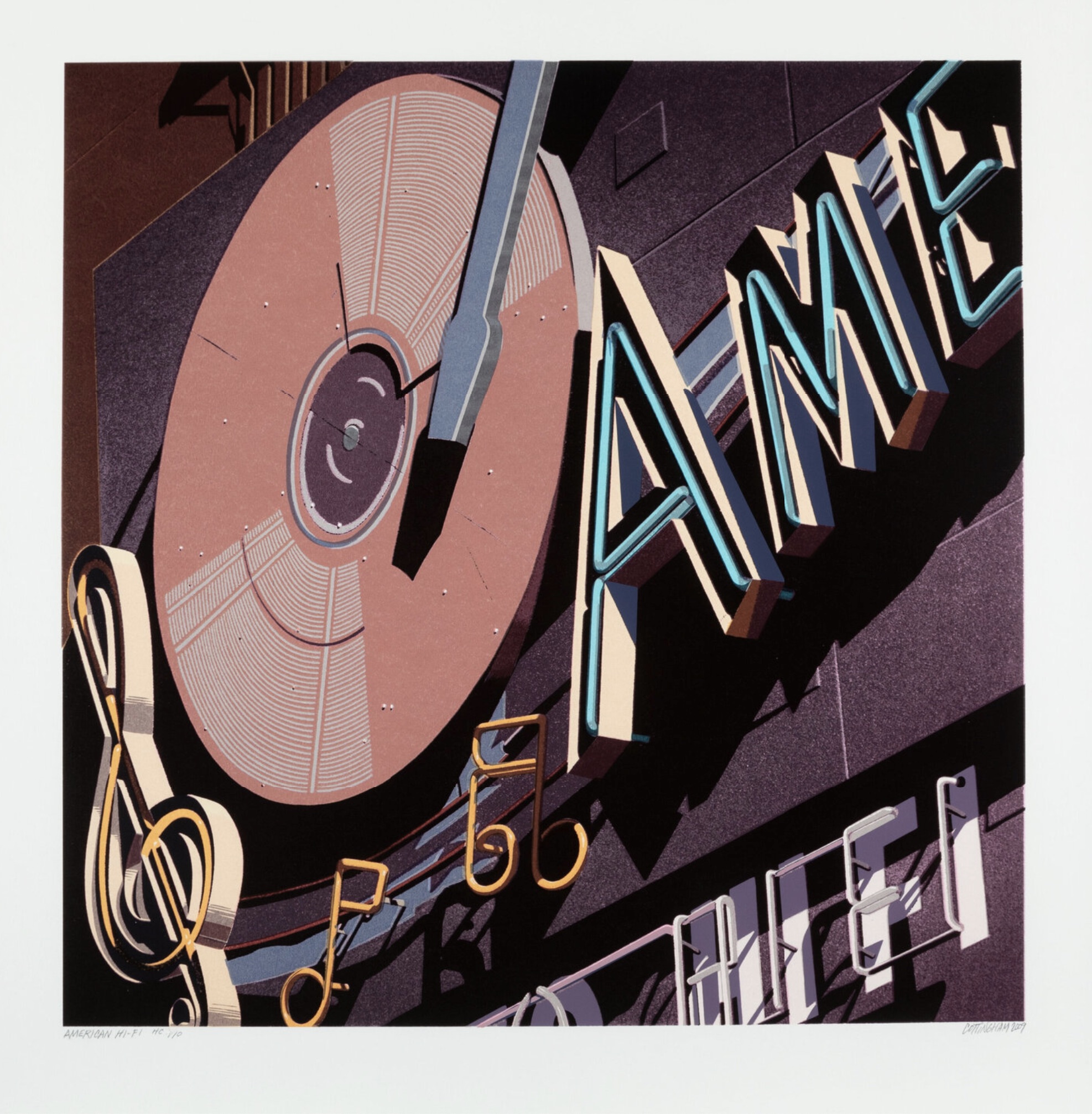 Robert Cottingham – American Hi-Fi, 2009 – Sérigraphie (Screen-print)