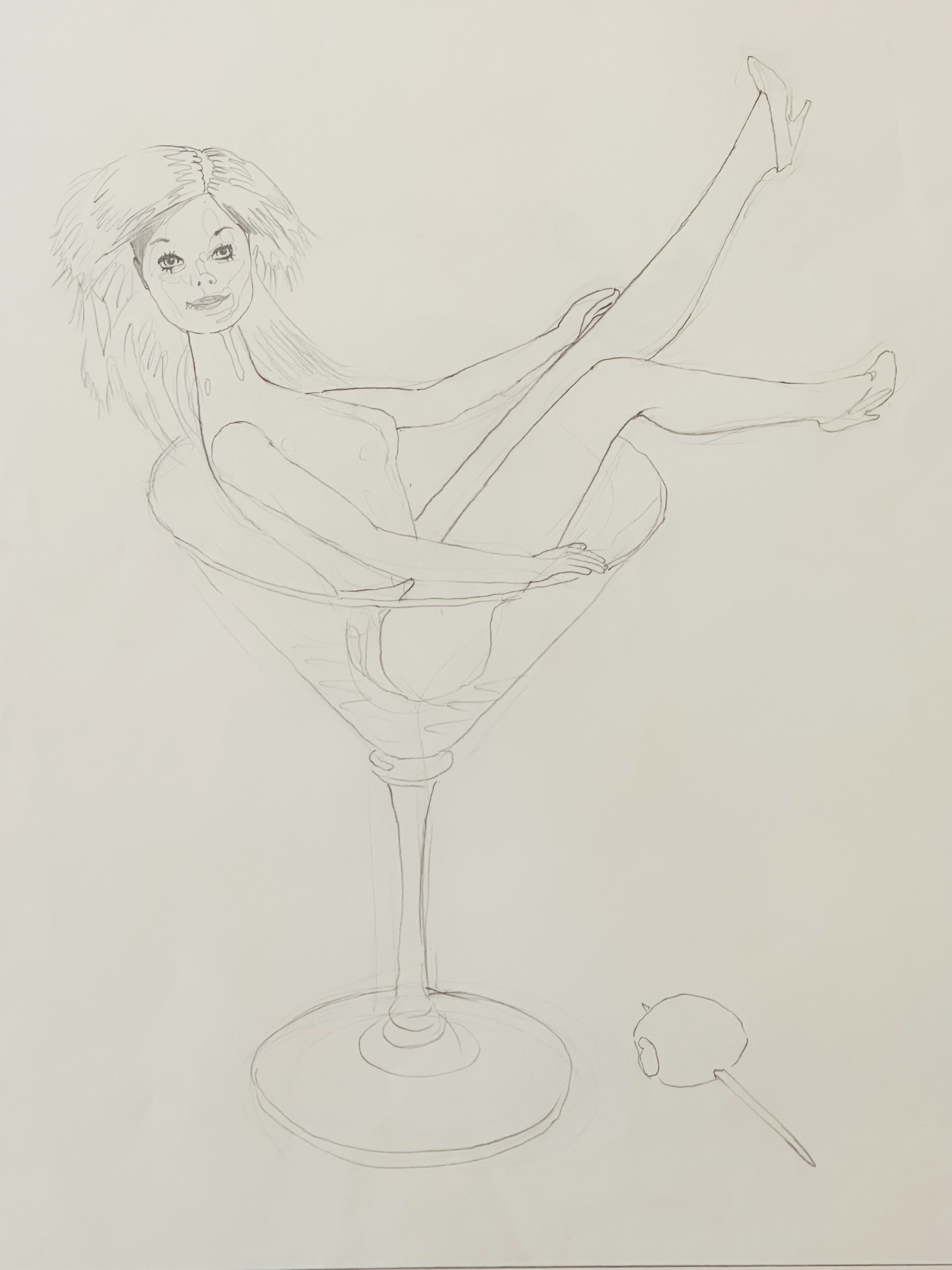 Mel Ramos – Study for Still Life: Sketch #2, 1995 – Potlood