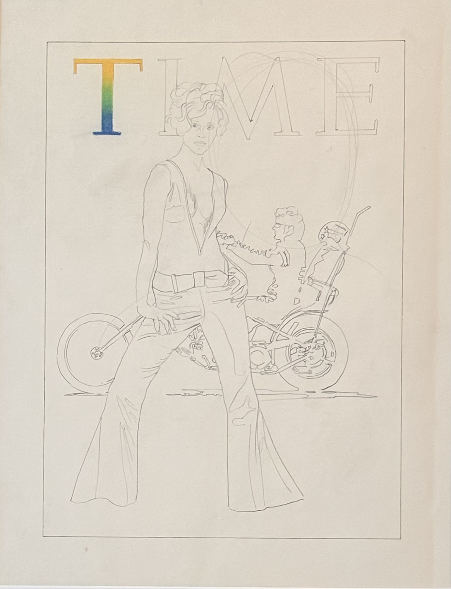 Mel Ramos – Study for Fonda: Sketch #1 (TIME), 1970 – Lápiz