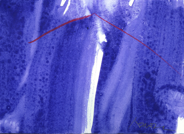 Alfons Borrell – Untitled (Violet Veil and Red Line), 2008 – Mixed Media
