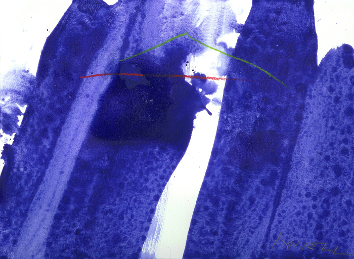 Alfons Borrell – Untitled (Violet Stripes and Thin Lines), 2008 – Mixed Media