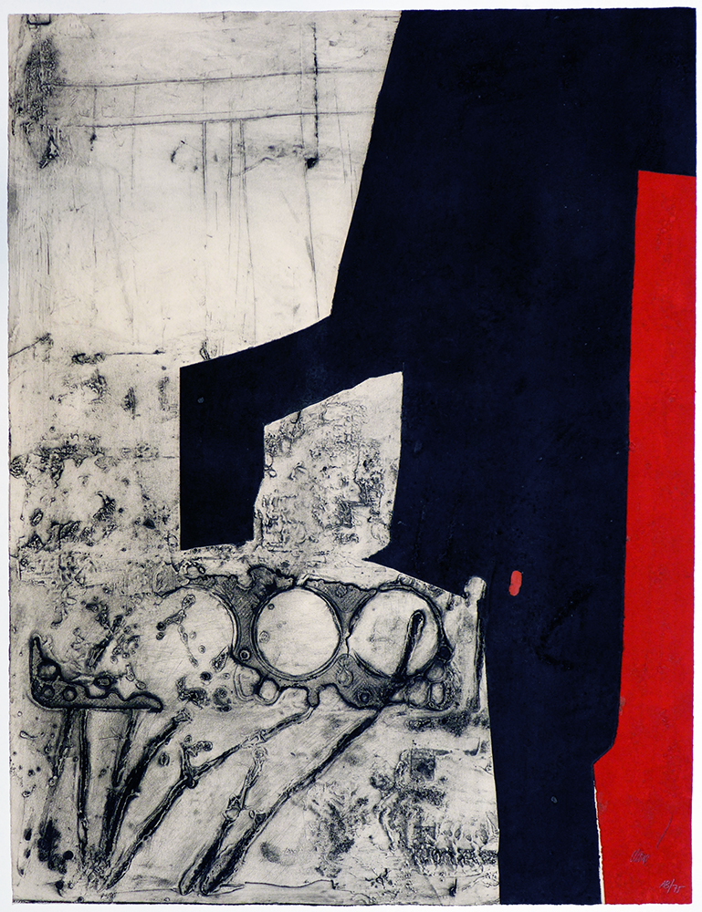 Antoni Clave – Instrument bande rouge, 1979 – Etching
