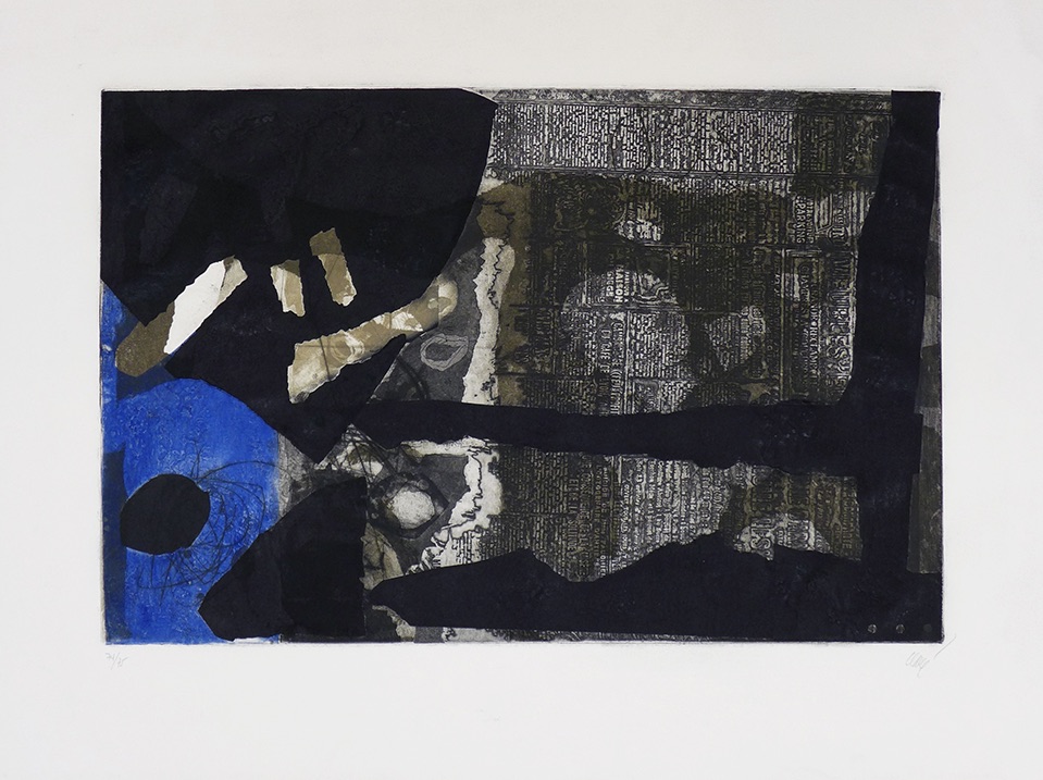 Antoni Clave – Ocre, noir et bleu, 1968 – Aguafuerte