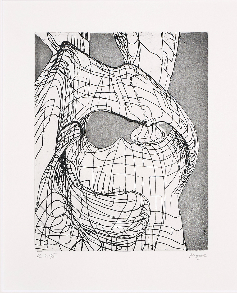 Henry Moore – Elephant skull (Plate A), 1969 – Gravure à l'eau-forte