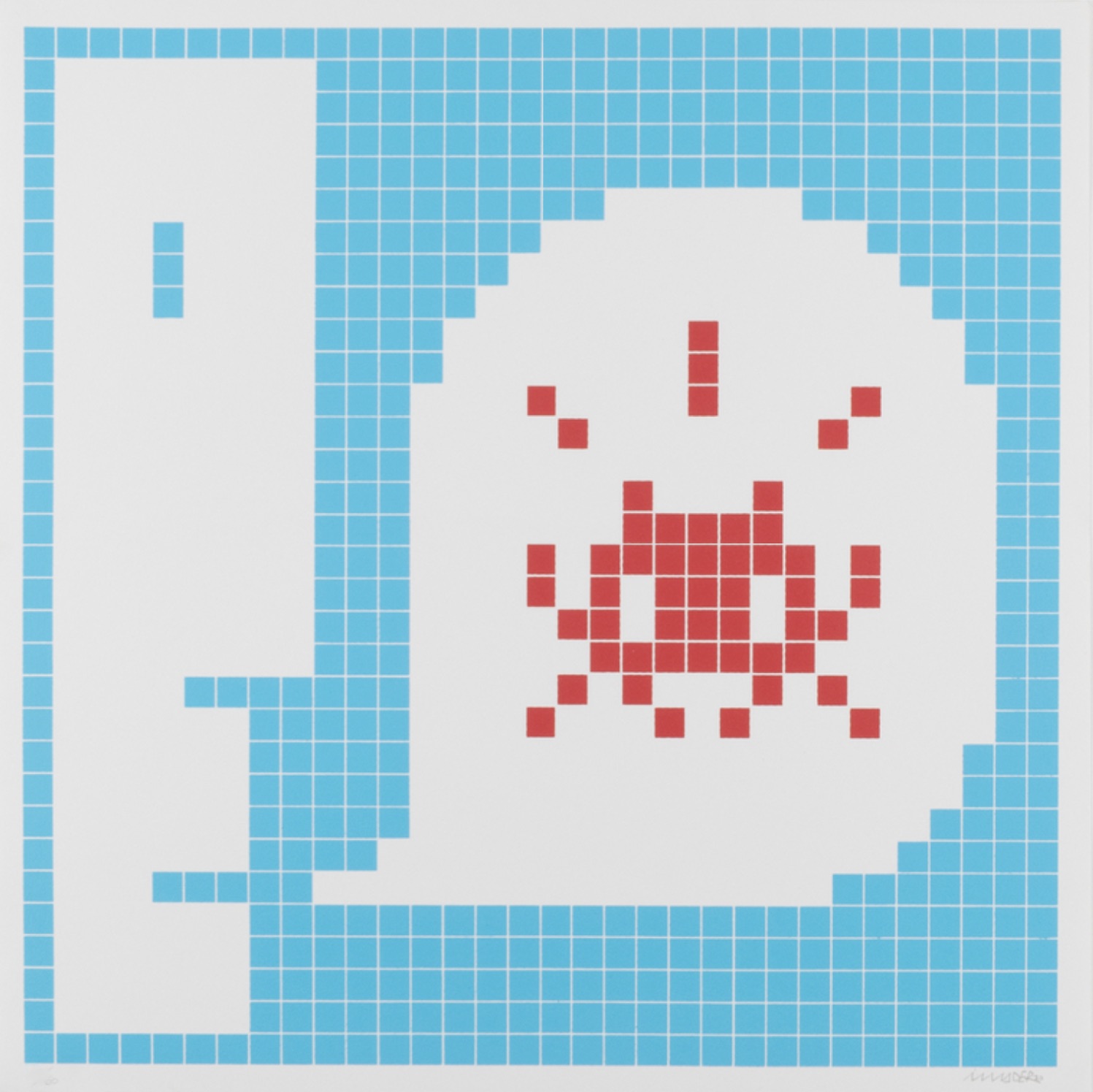 Invader – Alert Special (Blue), 2021 – Screen-print