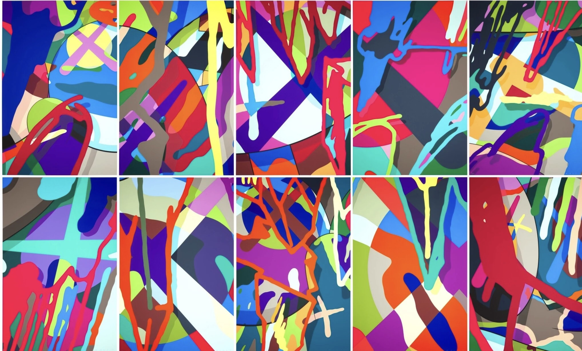 KAWS – Tension - portfolio of 10, 2019 – Silkscreen