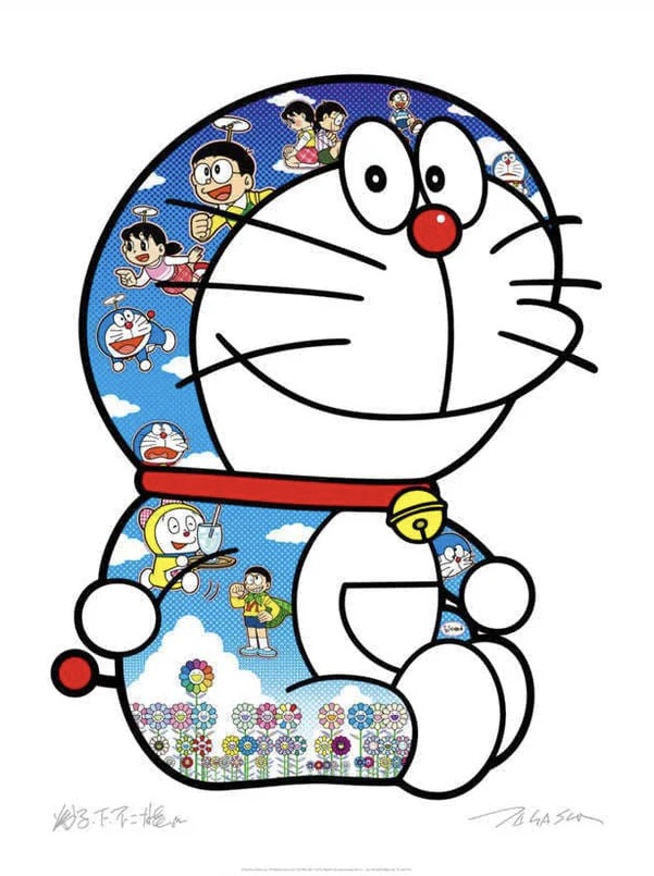 Takashi Murakami – Doraemon Sitting Up: A Pleasant Day Under The Blue Sky, 2020 – Offset Print
