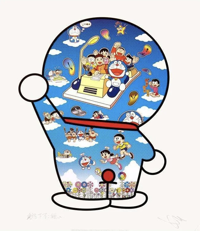 Takashi Murakami – Doraemon, Let's Go Beyond These Dimensions on a Time Machine with Master Fujiko F., 2020 – Offset Print