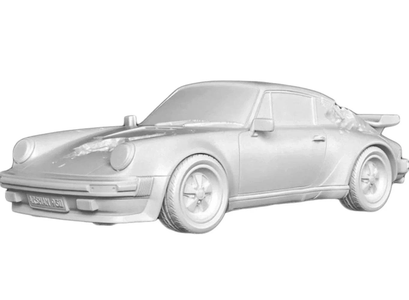 Daniel Arsham – Eroded 911 Turbo Figure (white), 2020 – Mixed média