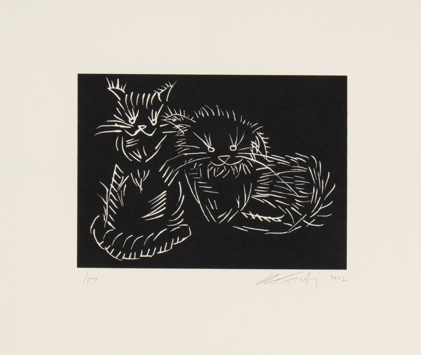 Weiwei Ai – Cats (black), 2022 – Screen-print