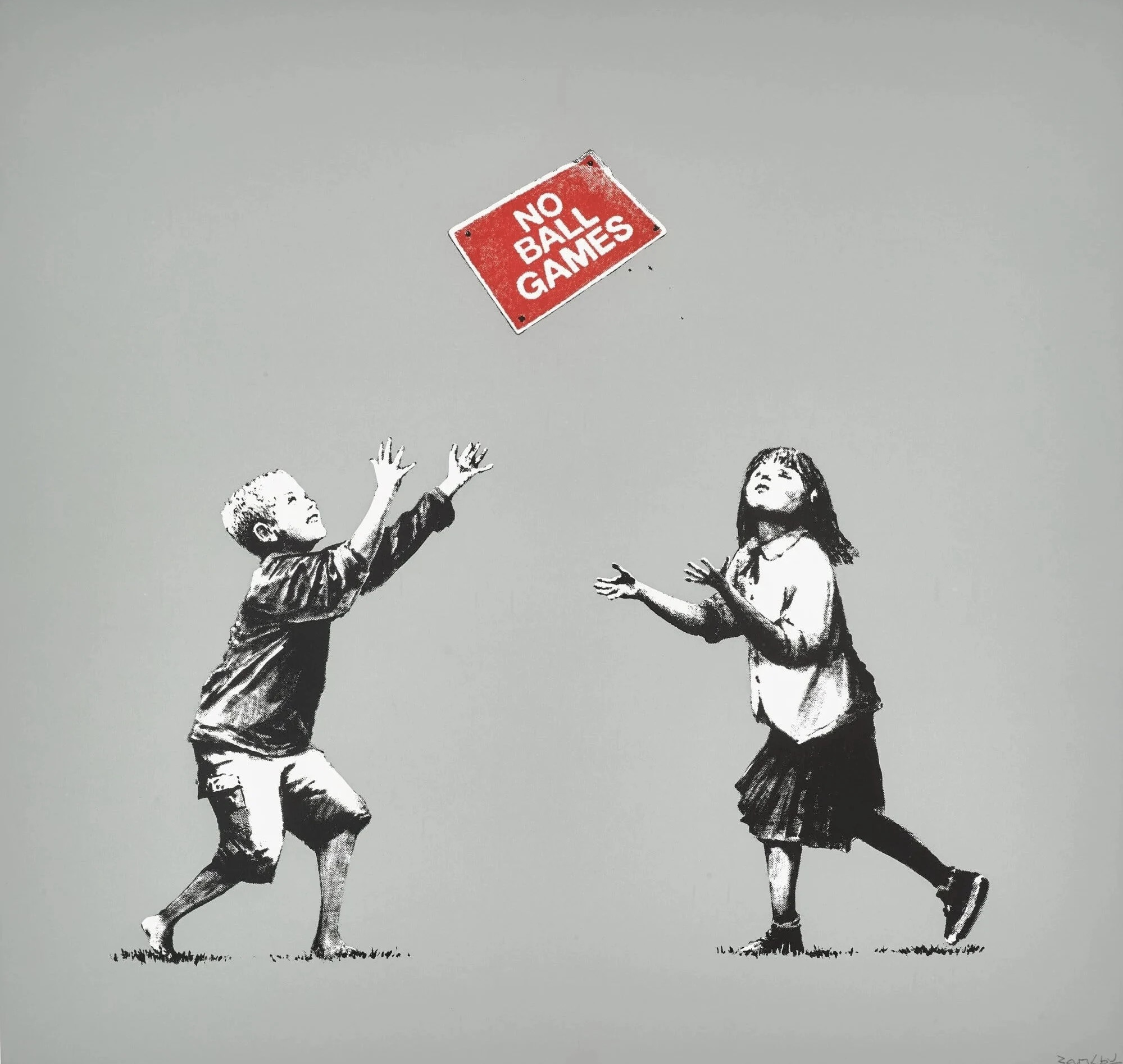 Banksy – No Ball Games - grey, 2009 – Sérigraphie (Screen-print)