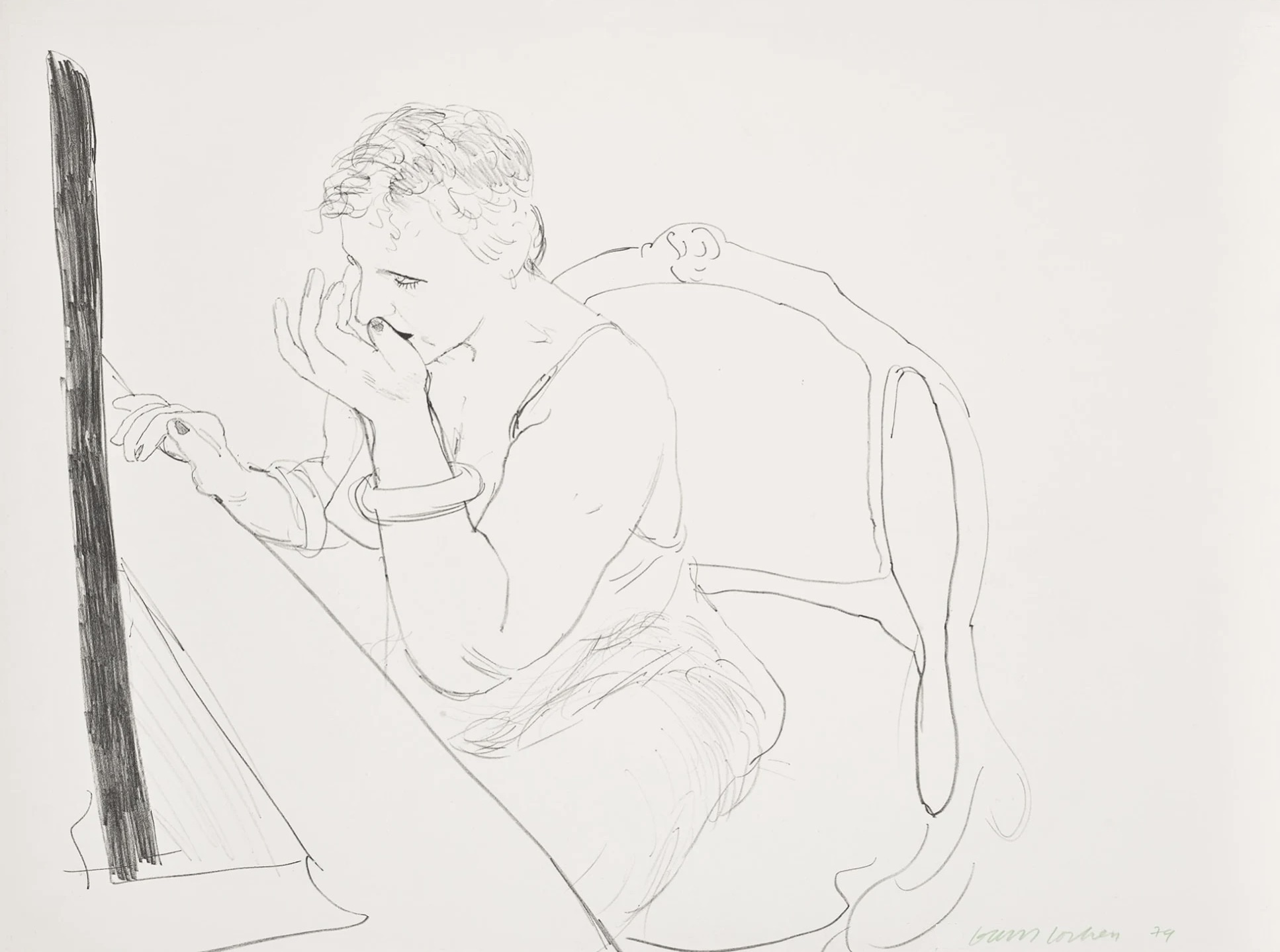 David Hockney – Celia Adjusting Her Eyelash (G.837), 1979 – Lithographie