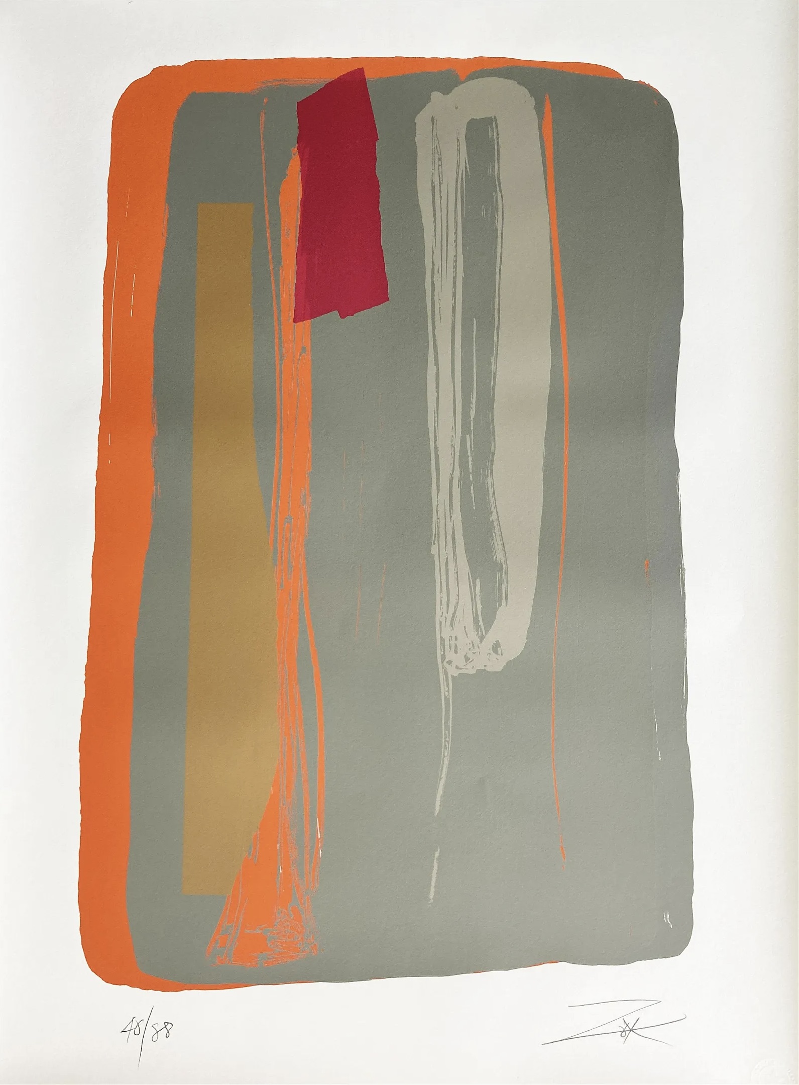 Larry Zox – Untitled 2 from Niagara Series, 1980 – Linocut
