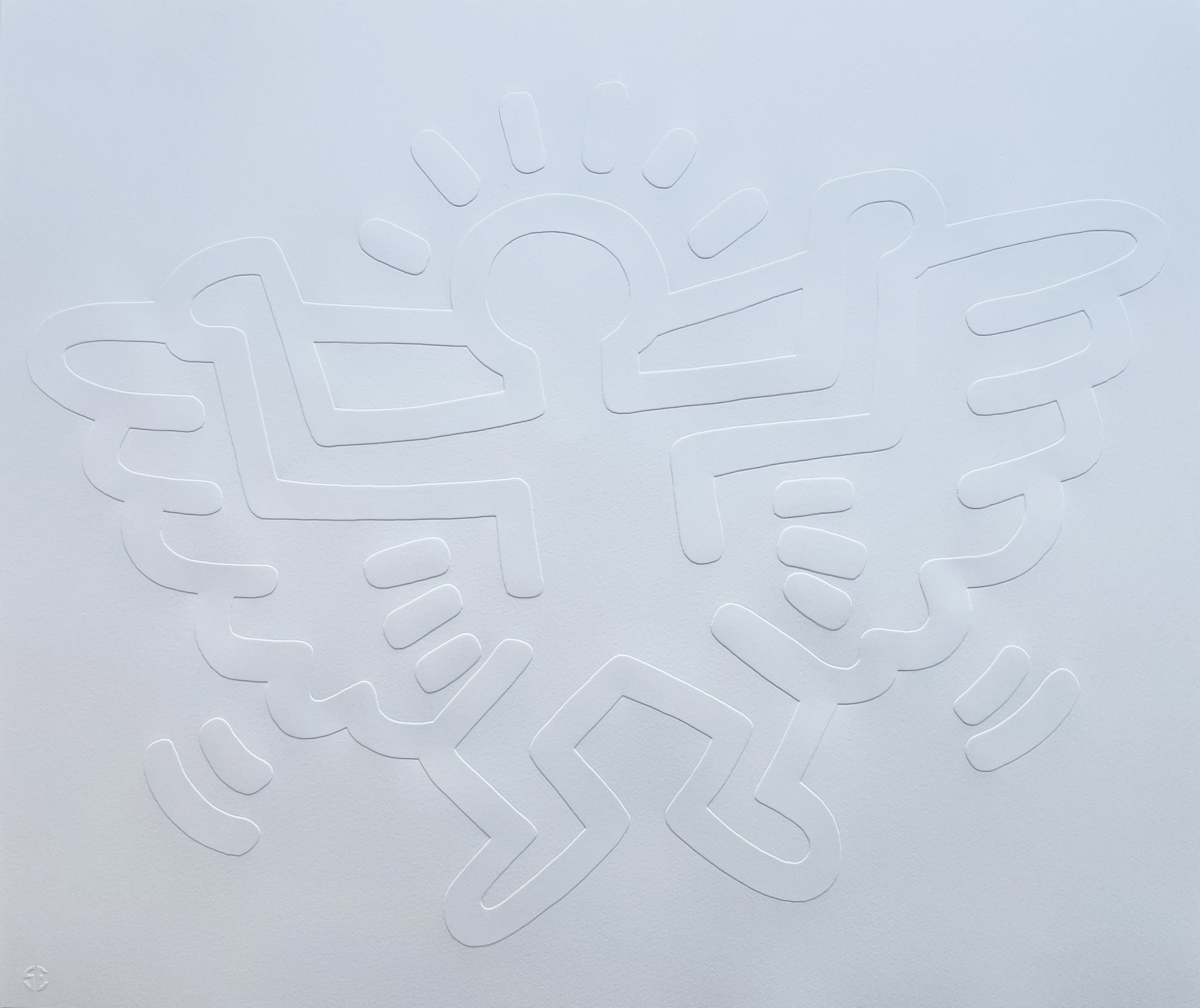 Keith Haring – White Icons (C) - Winged Angel, 1990 – Prägen