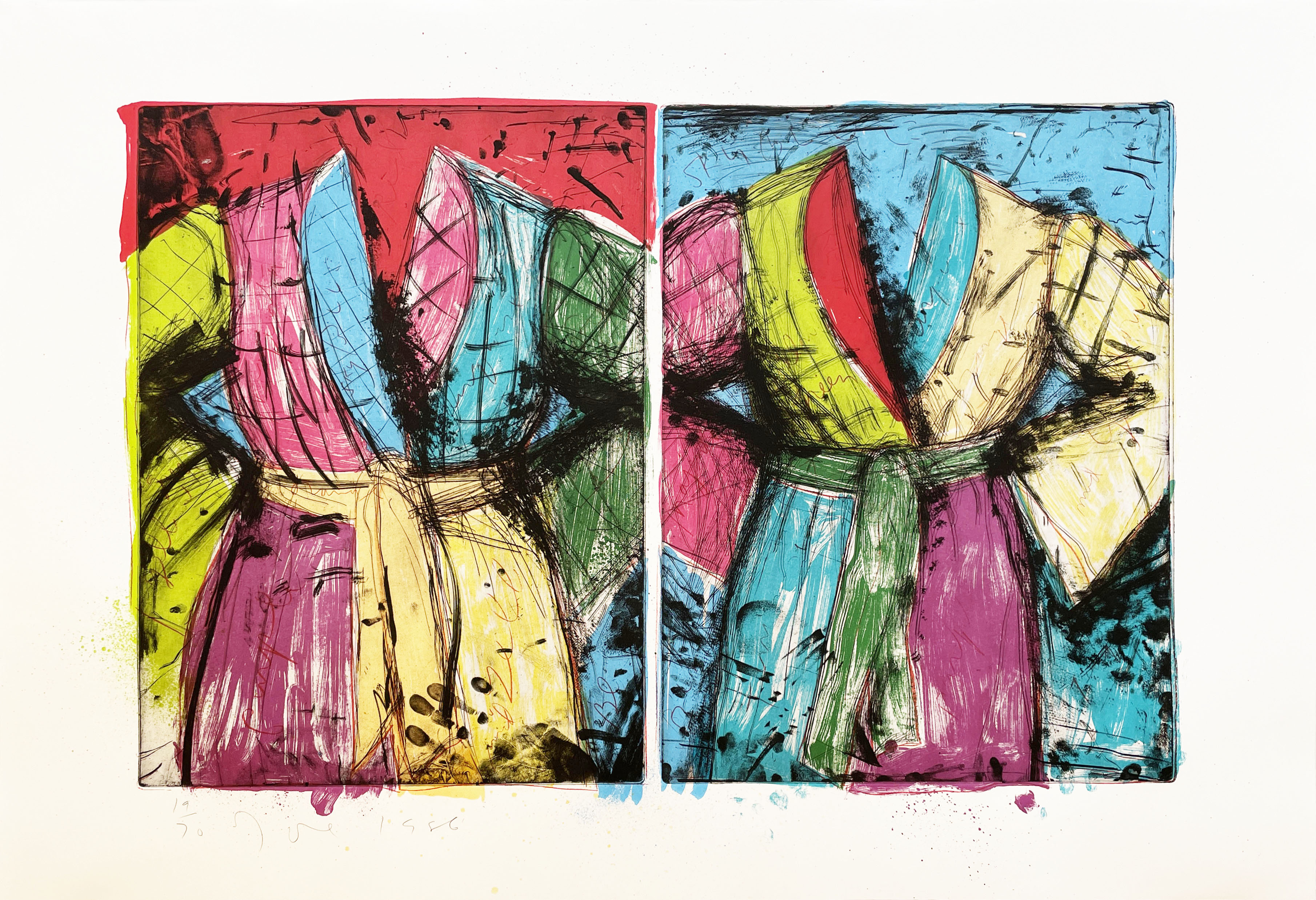 Jim Dine – Two Florida Bathrobes, 1986 – Mischtechnik