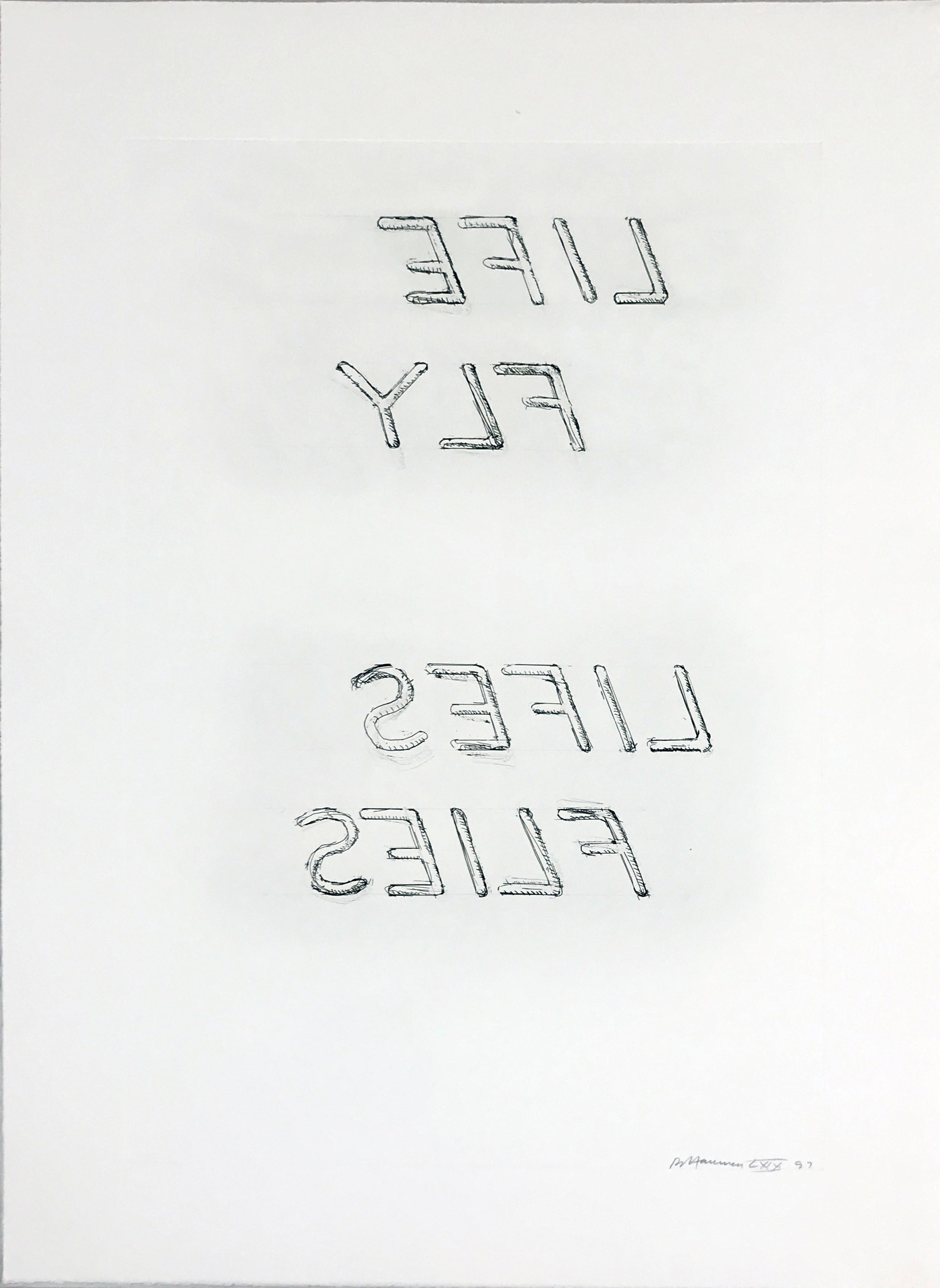 Bruce Nauman – Life fly Lifes Flies from the portfolio of Leo Castelli's 90th Birthday, 1997 – Radierung