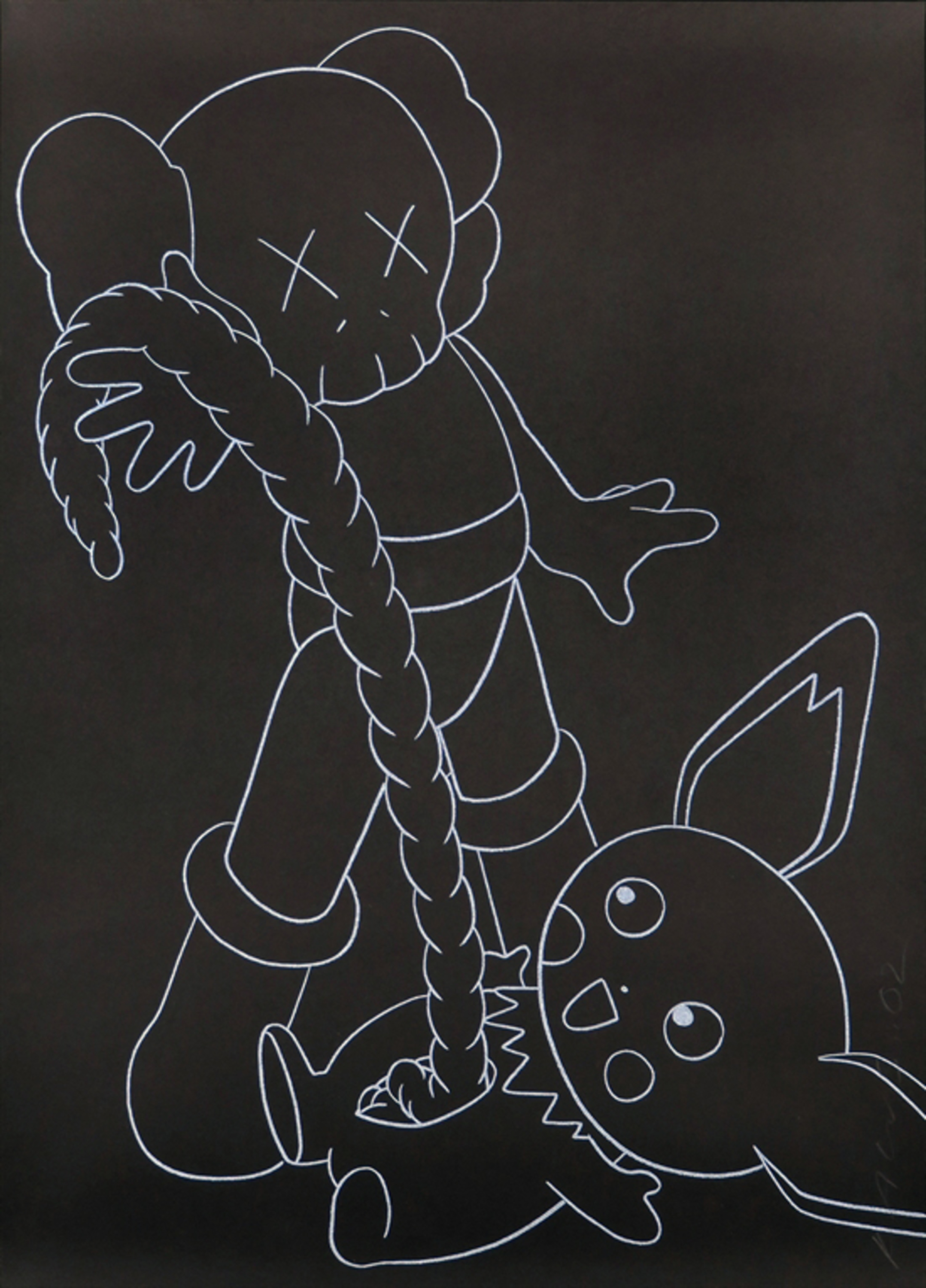 KAWS – Companion vs Pikachu, 2002 – Sérigraphie (Screen-print)