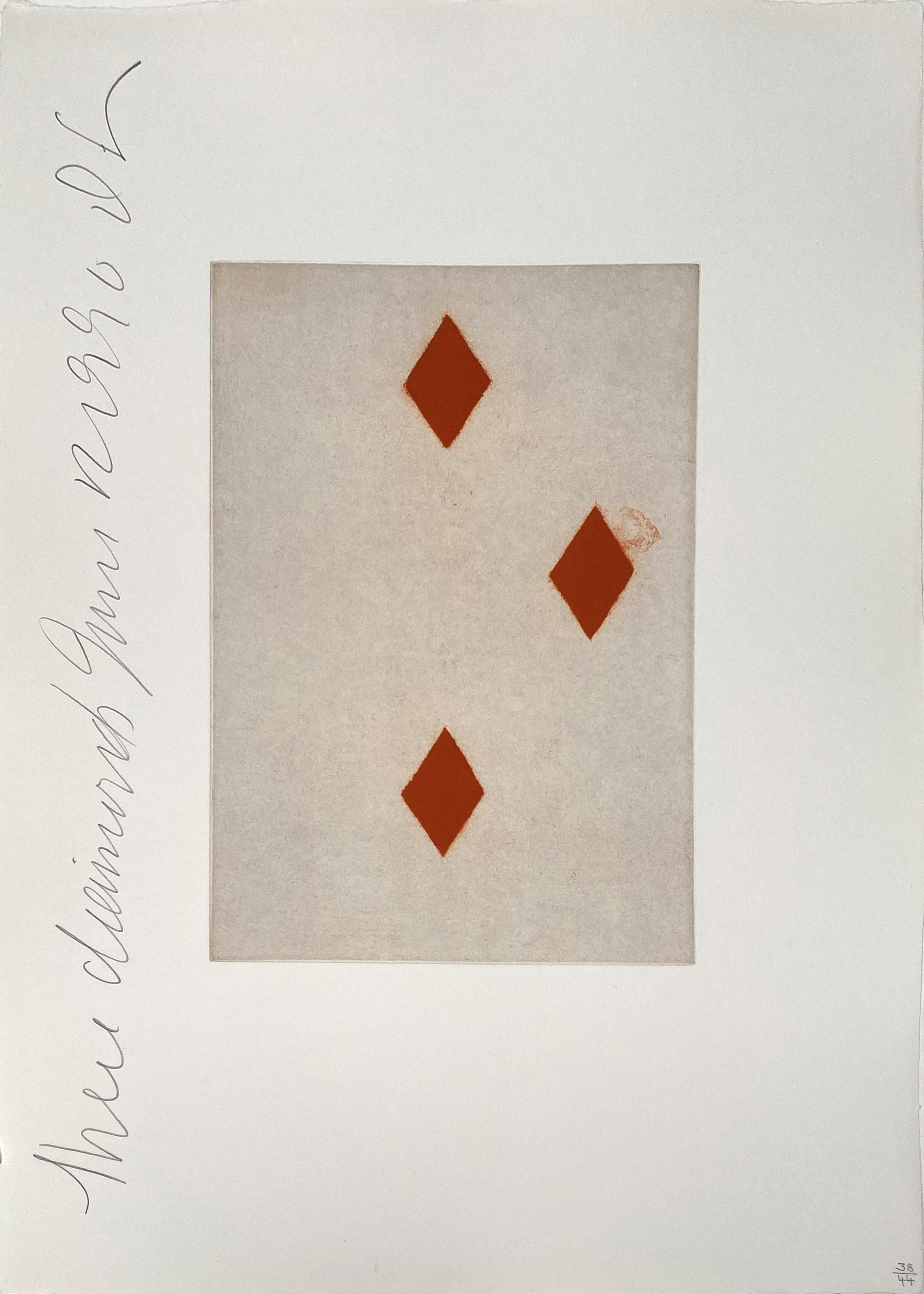 Donald Sultan – Playing Card (Three of Diamonds), 1990 – Aquatint