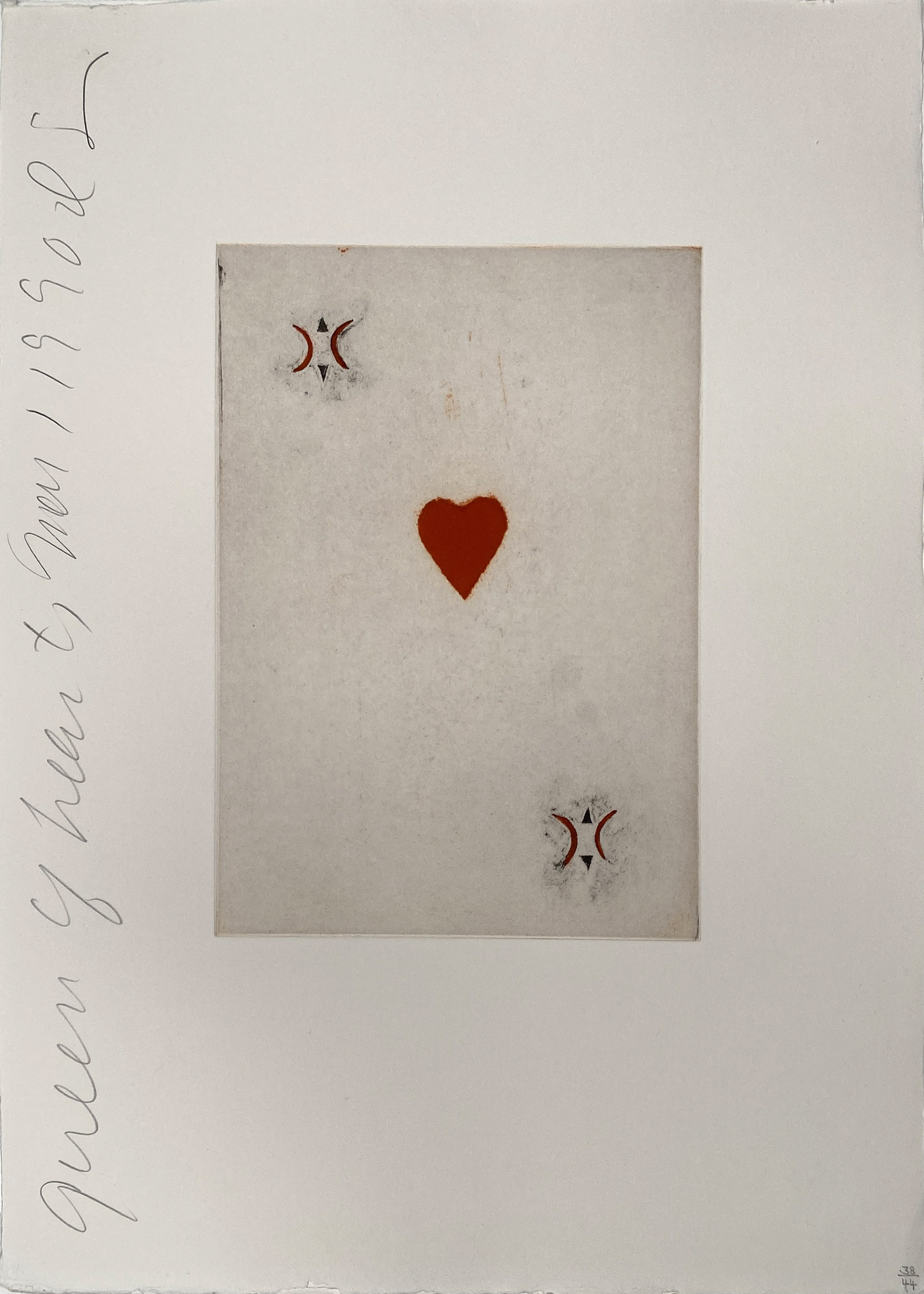 Donald Sultan – Playing Card (Queen of Hearts), 1990 – Aquatint