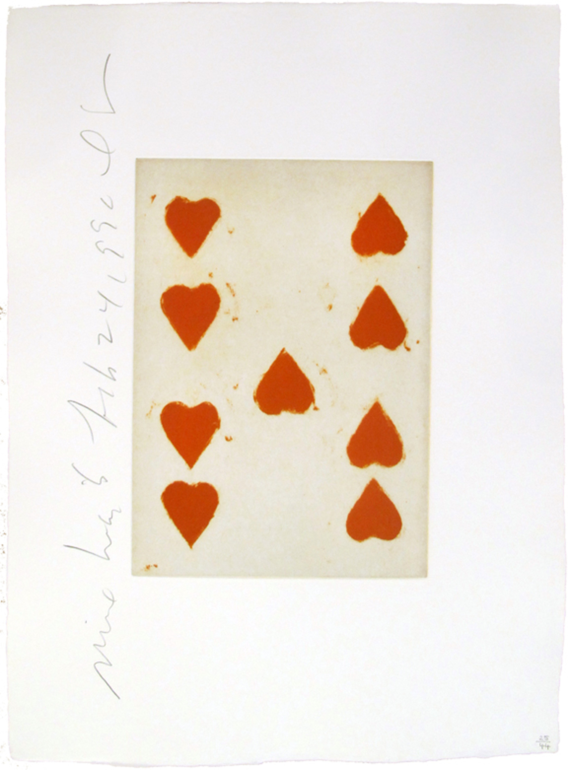 Donald Sultan – Playing Cards (Nine of Hearts), 1990 – Aquatint