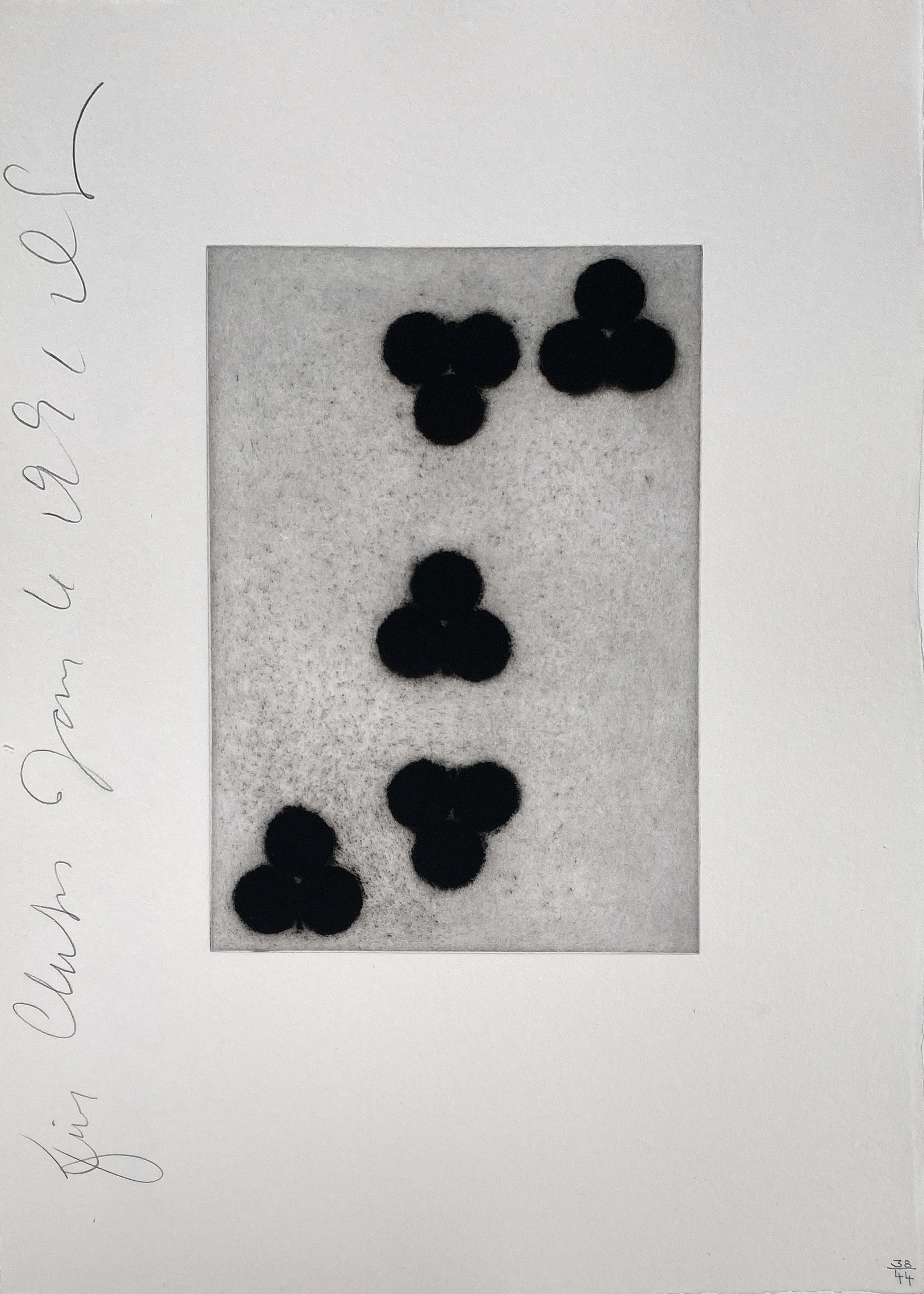 Donald Sultan – Playing Card (Five of Clubs), 1990 – Aquatinte