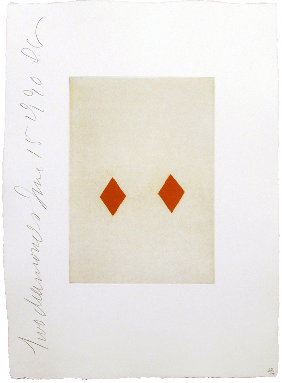 Donald Sultan – Playing Cards (Two of Diamonds), 1990 – Aquatinte