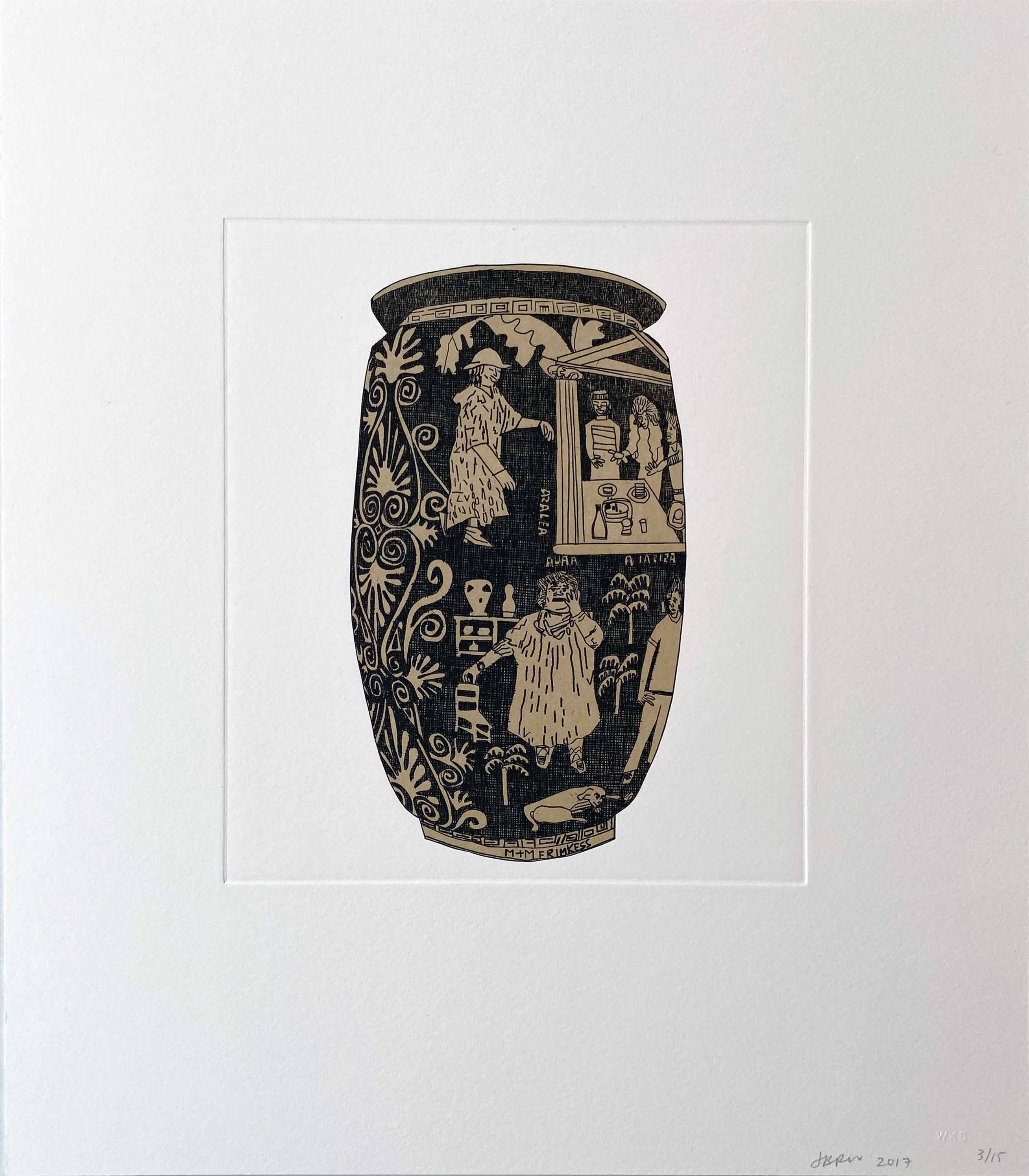 Jonas Wood – Untitled (7) from 8 Pots, 2017 – Etching