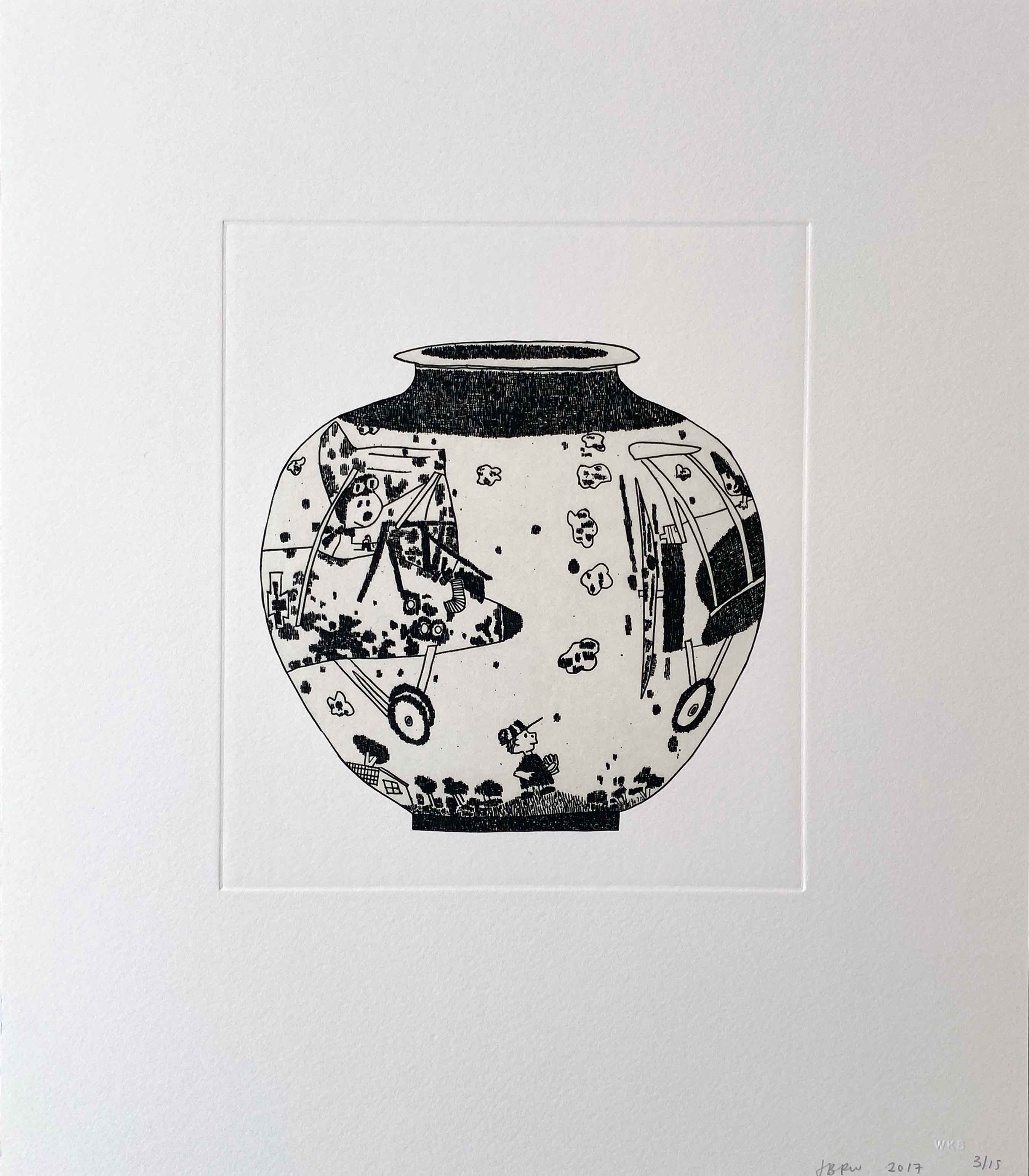 Jonas Wood – Untitled (6), from 8 Pots, 2017 – Etching