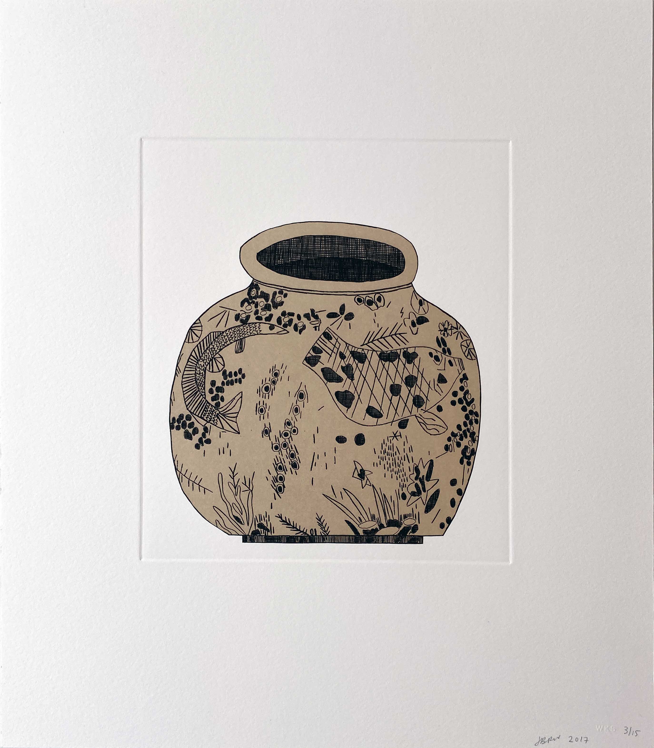 Jonas Wood – Untitled (1) from 8 Pots, 2017 – Gravure