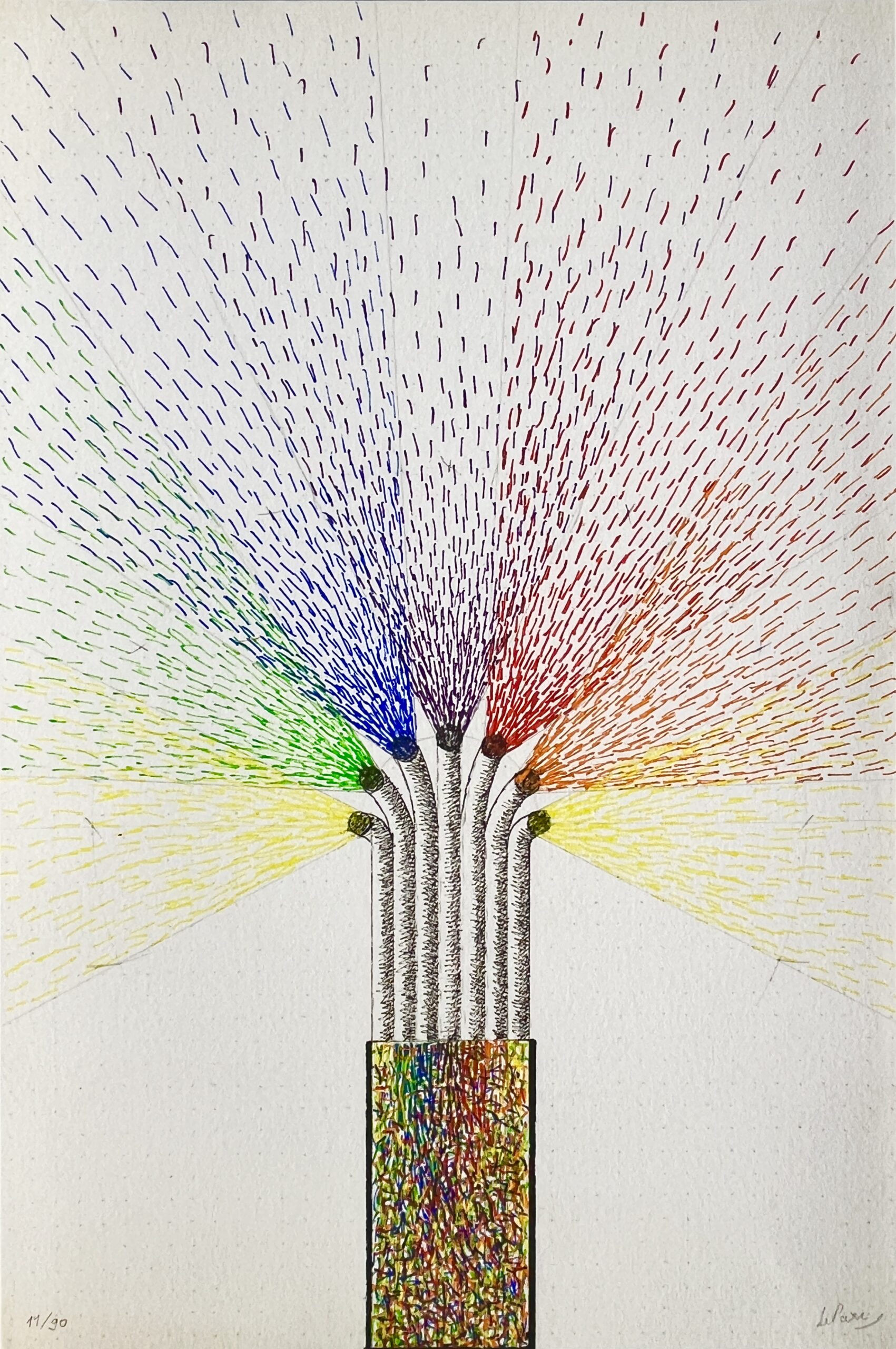 Julio Le Parc – Dessin au téléphone, 2024 – Impression numérique sur papier