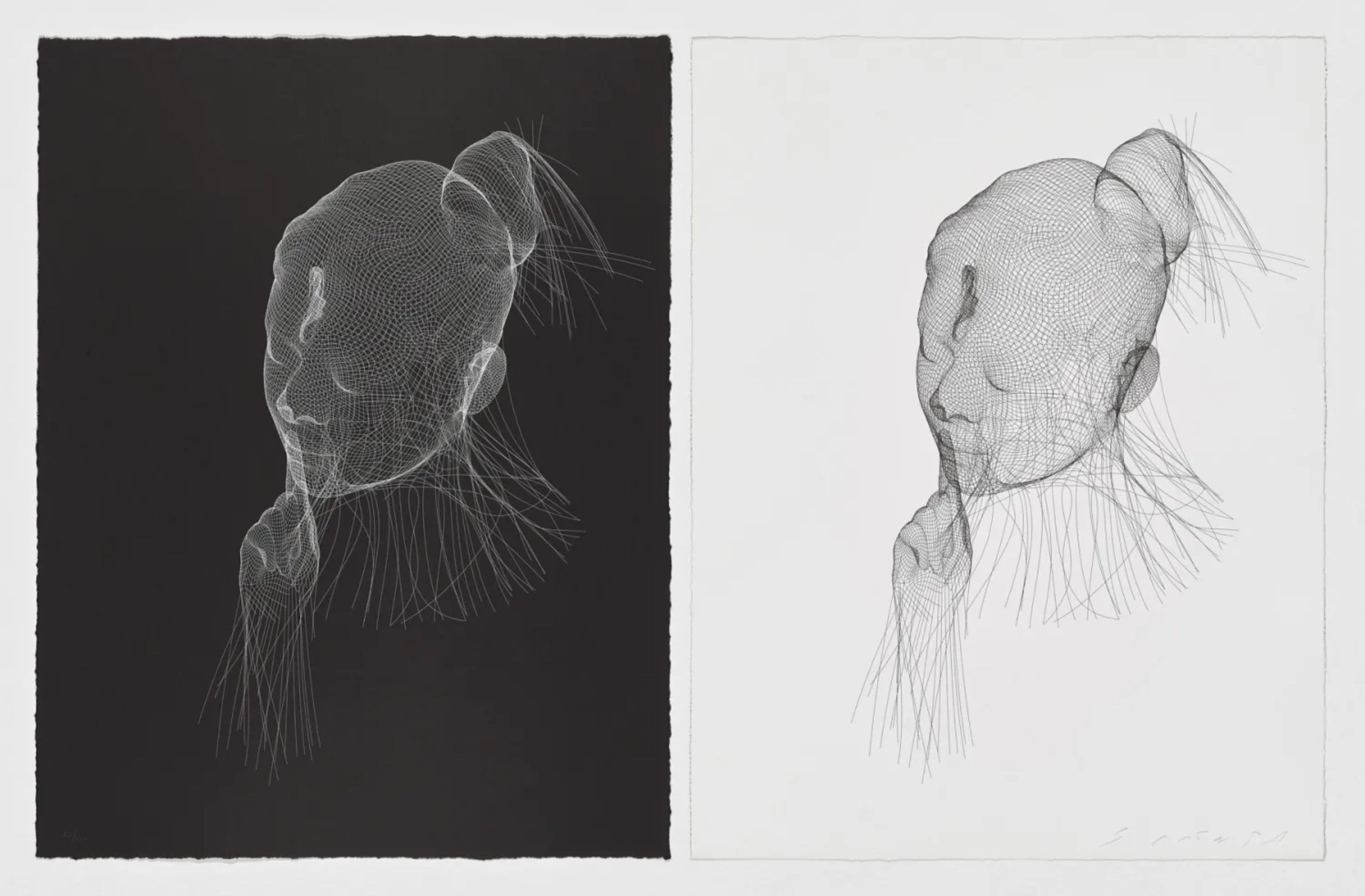 Jaume Plensa – Wilsis in black and white, 2022 – Lithografie
