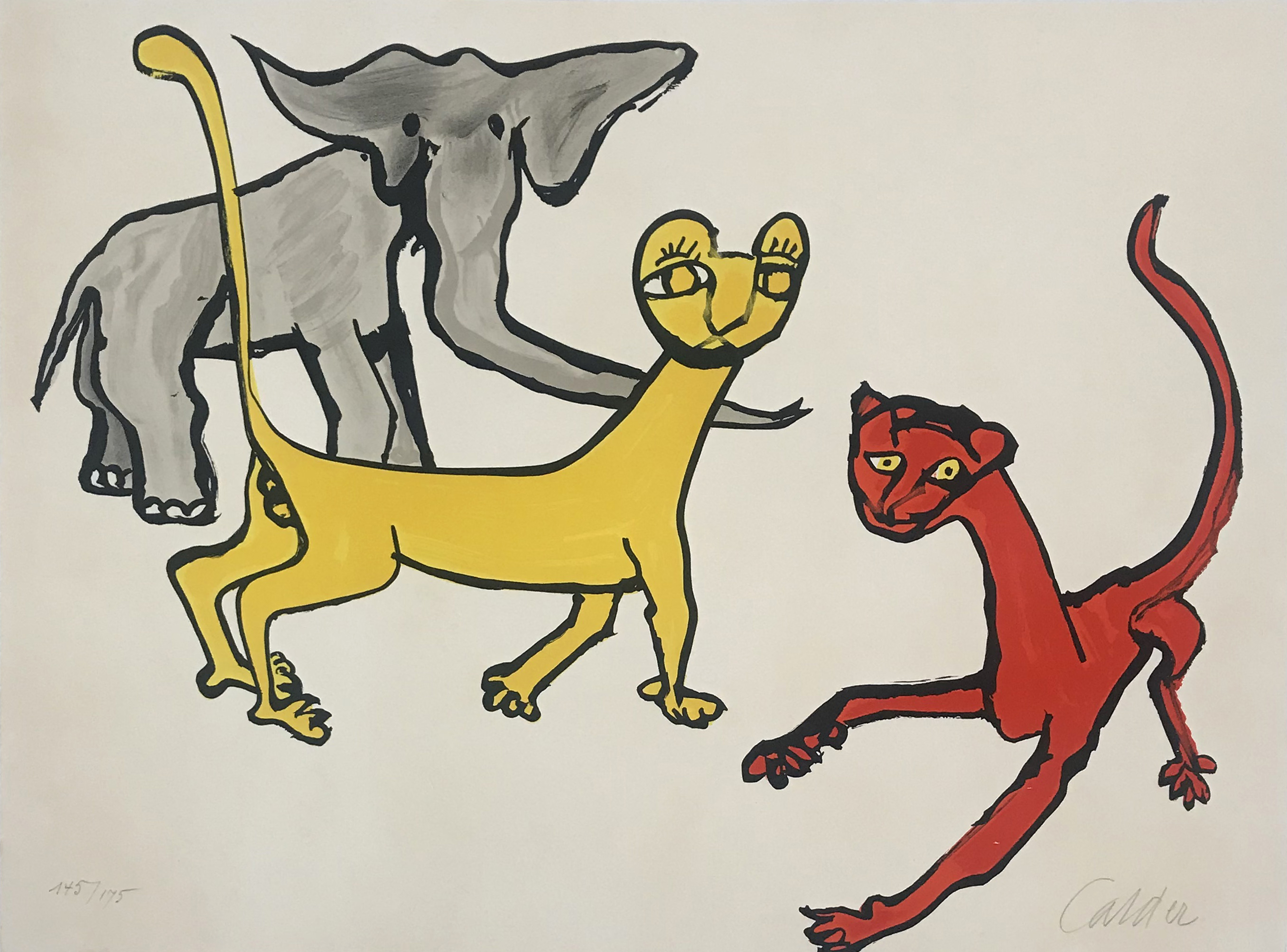 Alexander Calder – Our Unfinished Revolution: Animals, 1976 – Litografía
