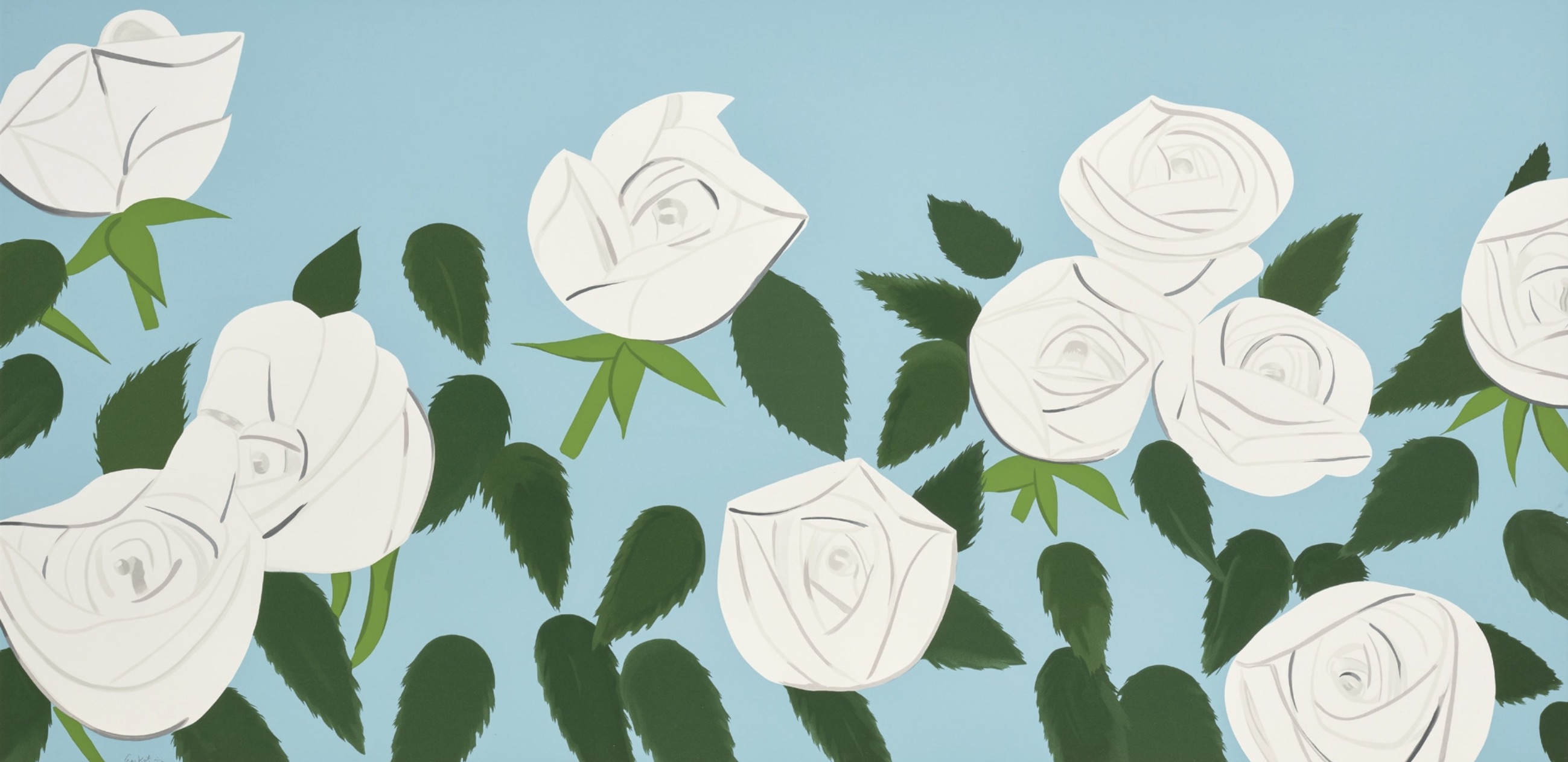 Alex Katz – White Roses, 2014 – Zeefdruk