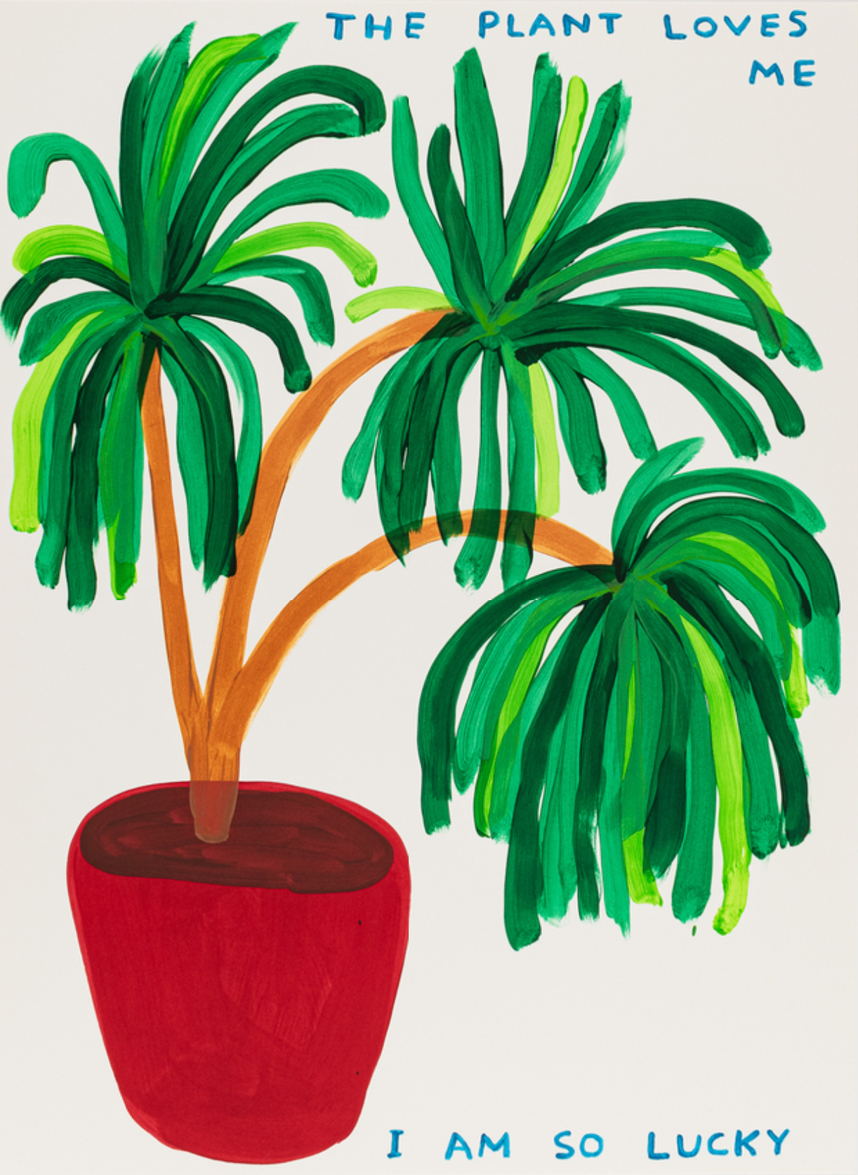 David Shrigley – The Plant Loves Me I Am So Lucky, 2023 – Screen-print