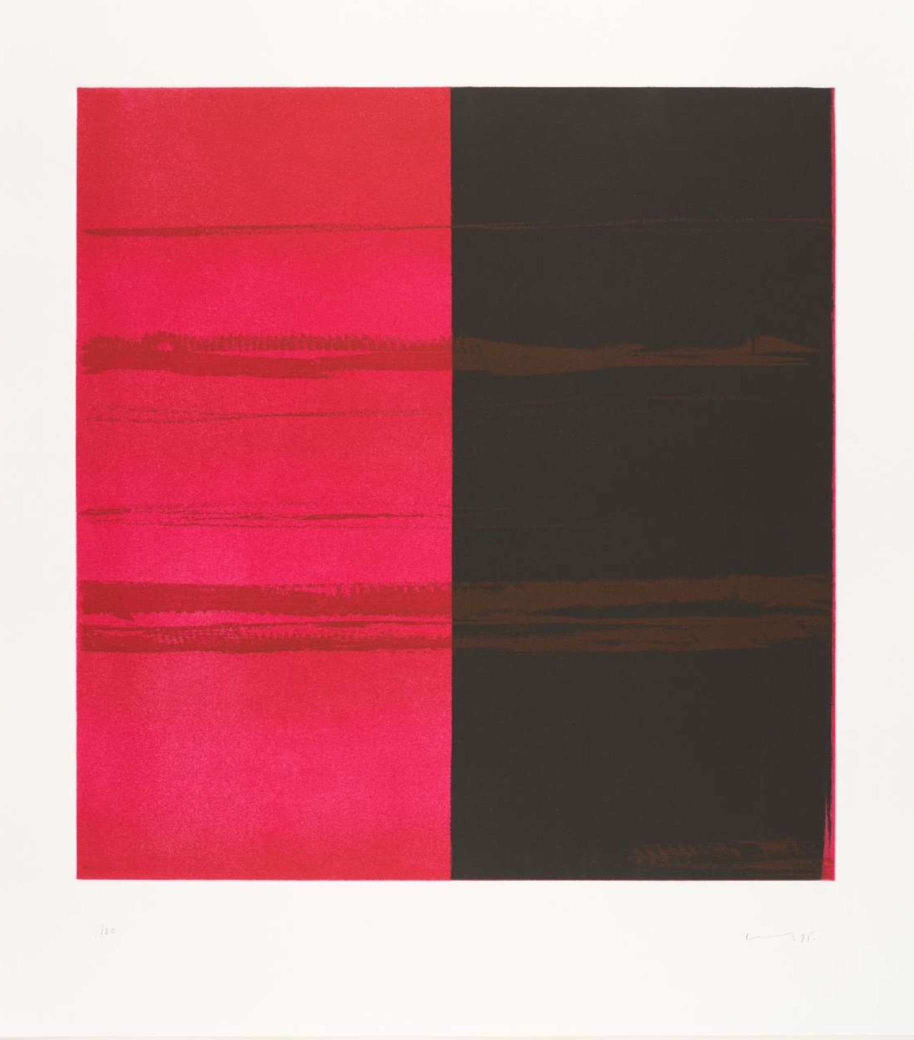 Callum Innes – Lamp Black Scarlet Lake, 2024 – Etching and Aquatint