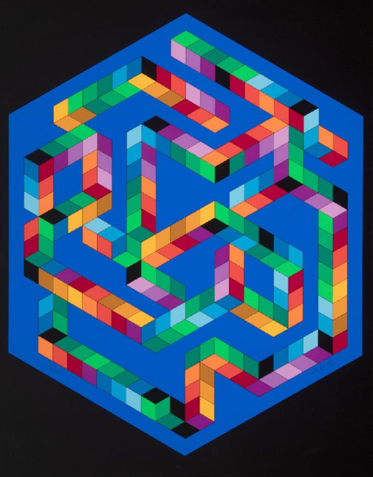 Victor Vasarely – Babel 3, 1978 – Screen-print