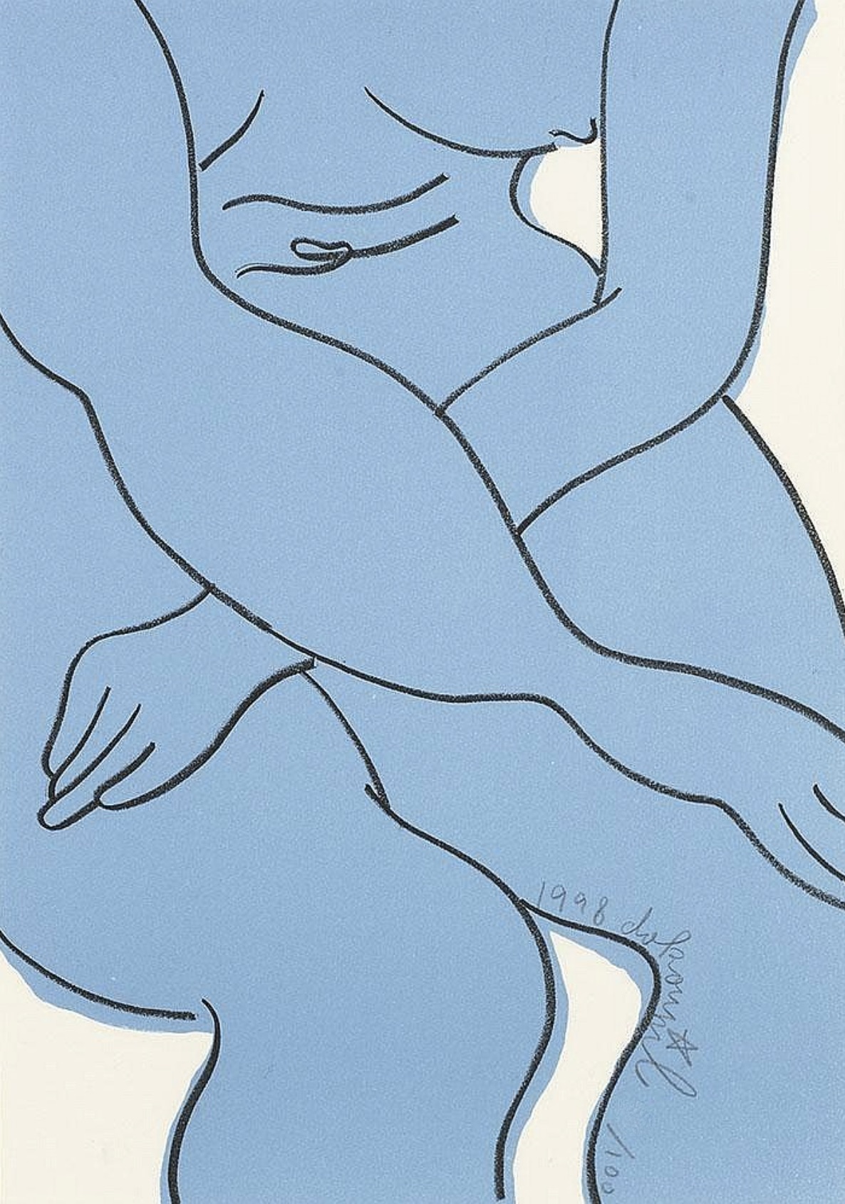 Georg Jiri Dokoupil – Blue Nude, 1998 – Lithographie