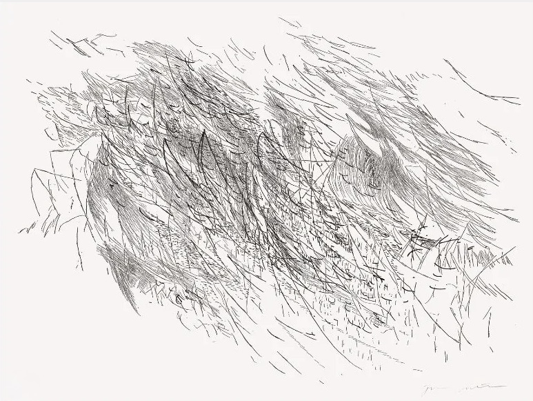 Julie Mehretu – Sapphic Strophe 2 (from Sapphic Strophes: A Suite of Four Prints), 2011 – Impresión en relieve