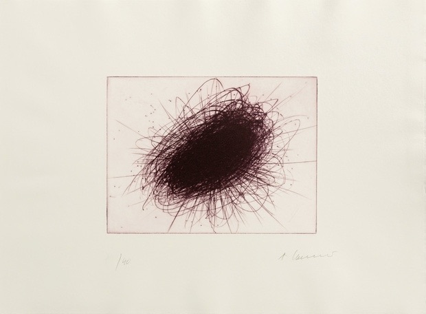 Arnulf Rainer – Kosmos II (violett), 2003 – Punta Seca