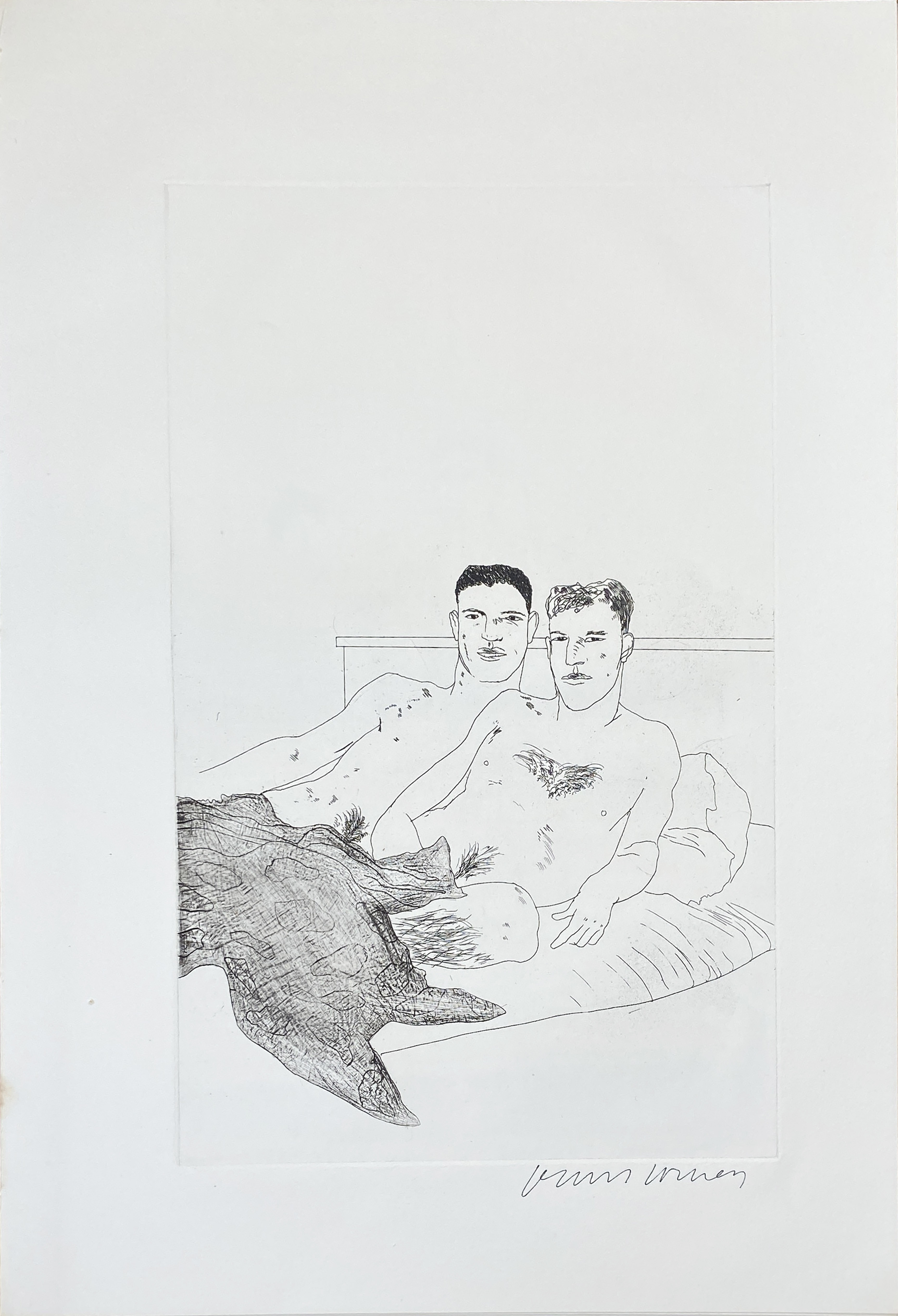 David Hockney – Illustrations for Fourteen Poems from C.P. Cavafy: The Beginning, 1966 – Gravure à l'eau-forte