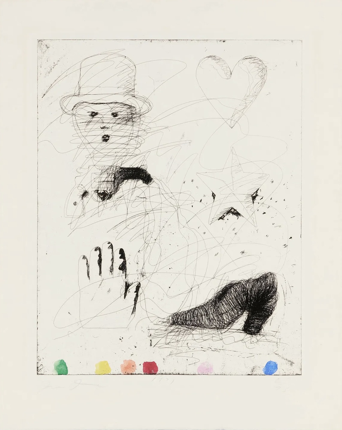 Jim Dine – The Realistic Poet Assassinated, 1970 / 1971 – Aguafuerte